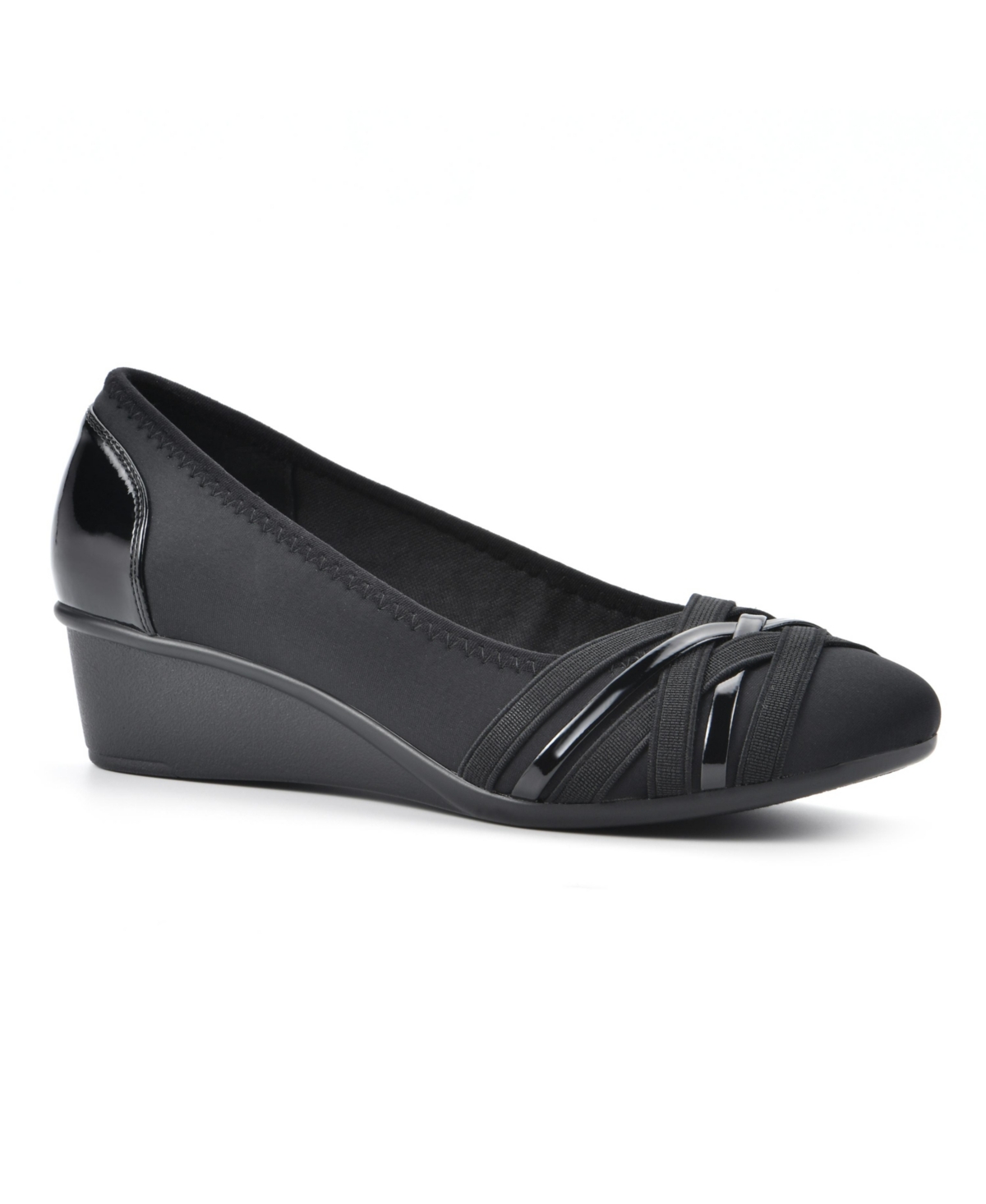 Cliffs by White Mountain Women’s Bowie Wedge Shoe – Black Nylon Cliffs by White Mountain Women’s Bowie Wedge Shoe – Black Nylon