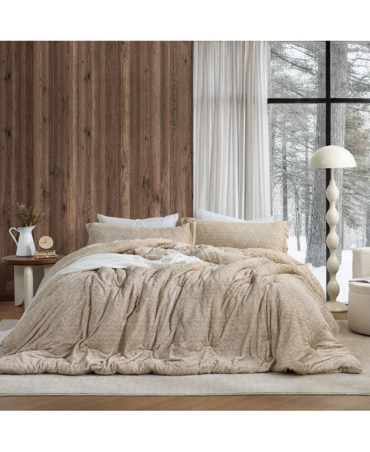 Coma Inducer Mountain of Shoulder Oversized Comforter Set – White gold Coma Inducer Mountain of Shoulder Oversized Comforter Set – White gold
