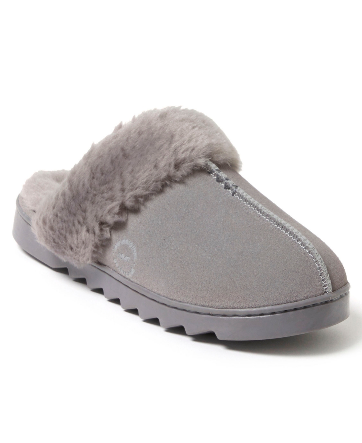 Dearfoams Women’s Helena Genuine Suede Scuff House Shoe Slipper – Grey Dearfoams Women’s Helena Genuine Suede Scuff House Shoe Slipper – Grey