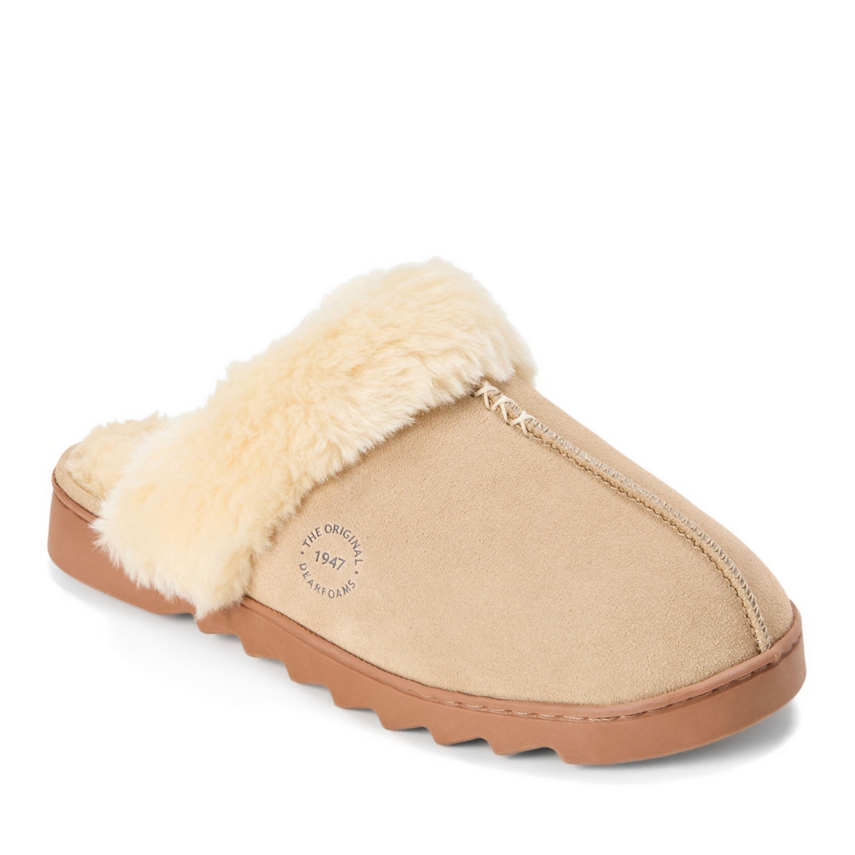 Dearfoams Women’s Helena Genuine Suede Scuff House Shoe Slipper – Sand Dearfoams Women’s Helena Genuine Suede Scuff House Shoe Slipper – Sand