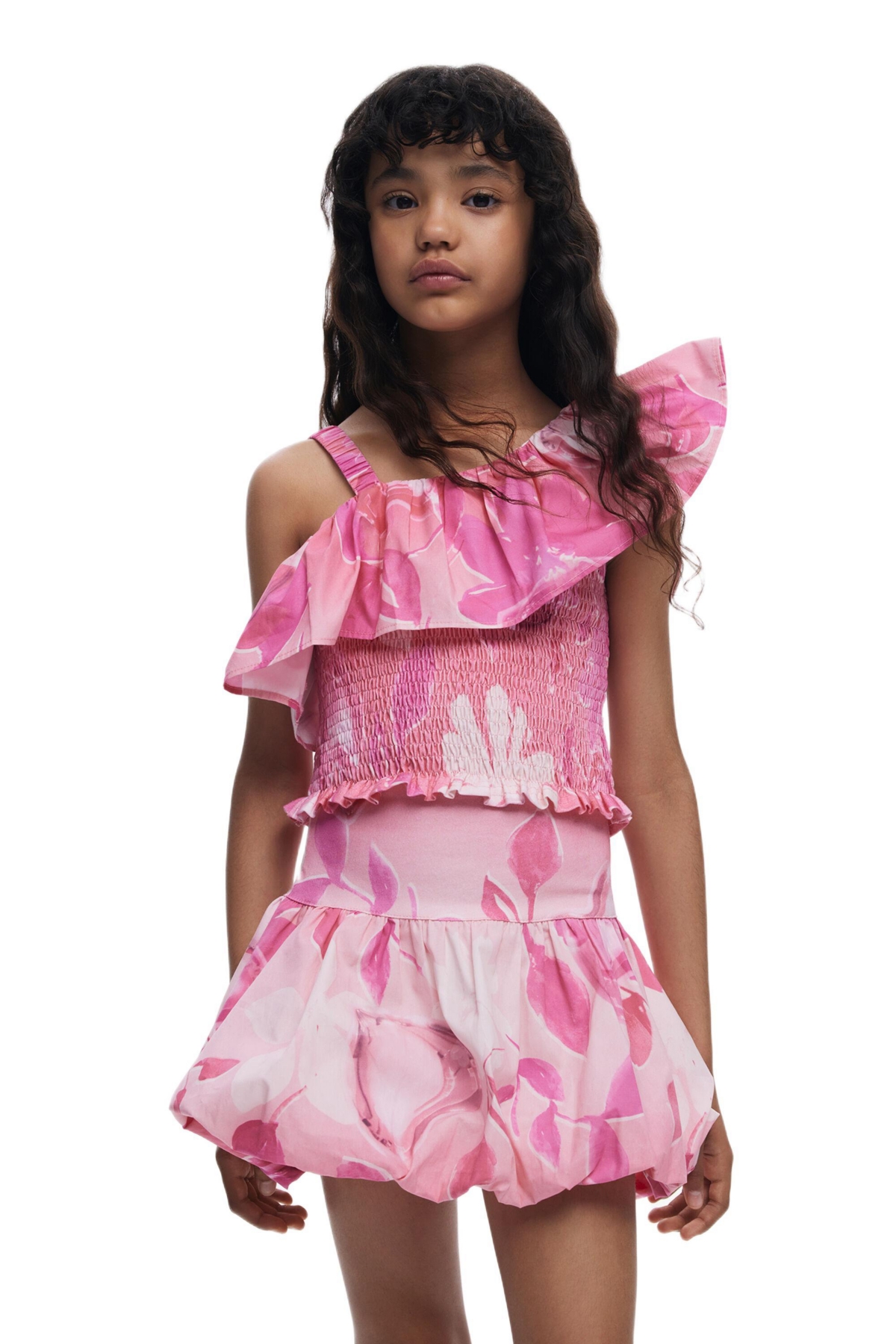 Desigual Girls Girls’s Mini peplum floral skirt – Dark pink Desigual Girls Girls’s Mini peplum floral skirt – Dark pink