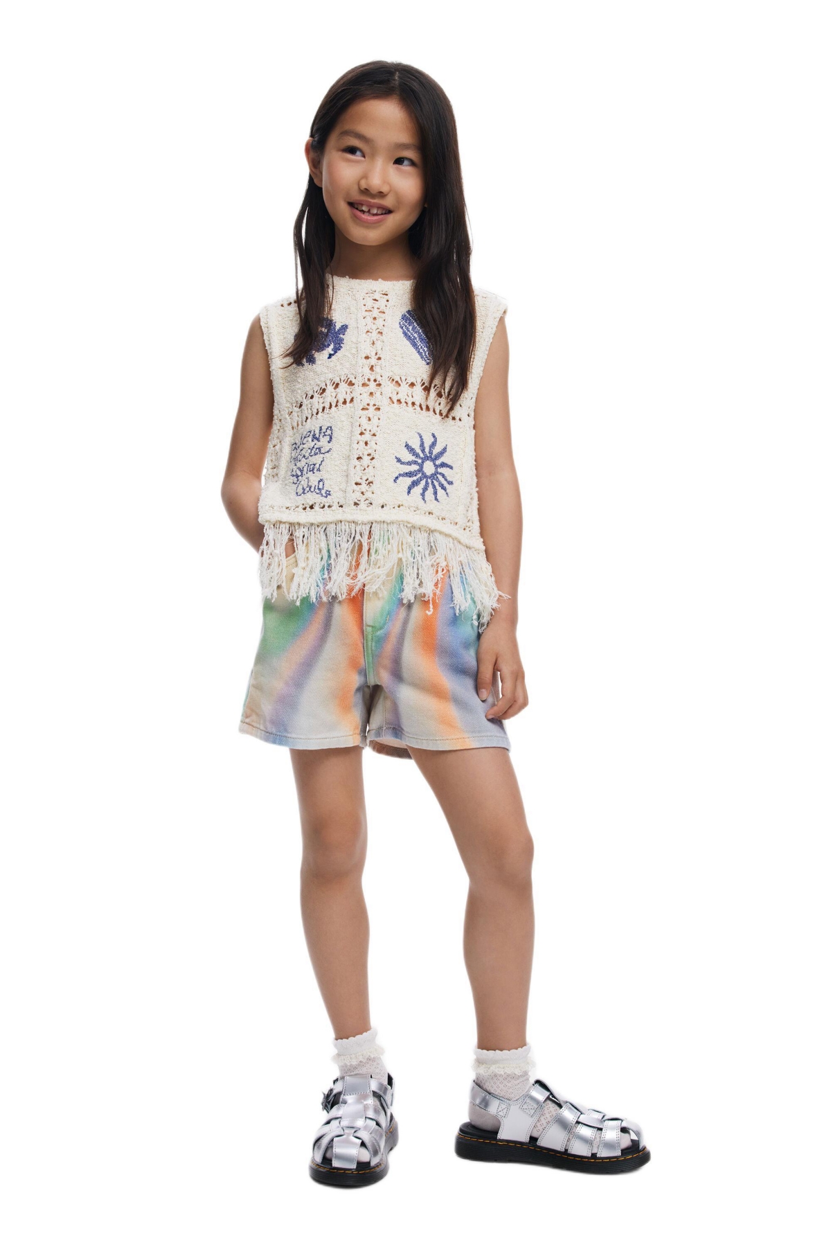 Desigual Girls’s Tie-dye denim shorts – Multi