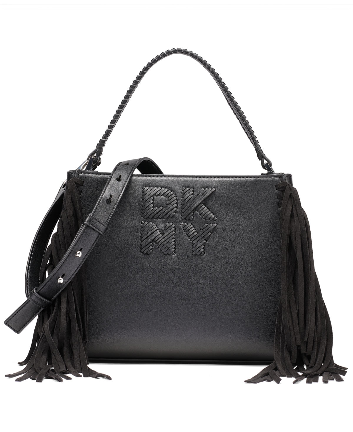 Dkny Foster Magnetic Snap Extra-Large Satchel Handbag – Black/Silver Dkny Foster Magnetic Snap Extra-Large Satchel Handbag – Black/Silver