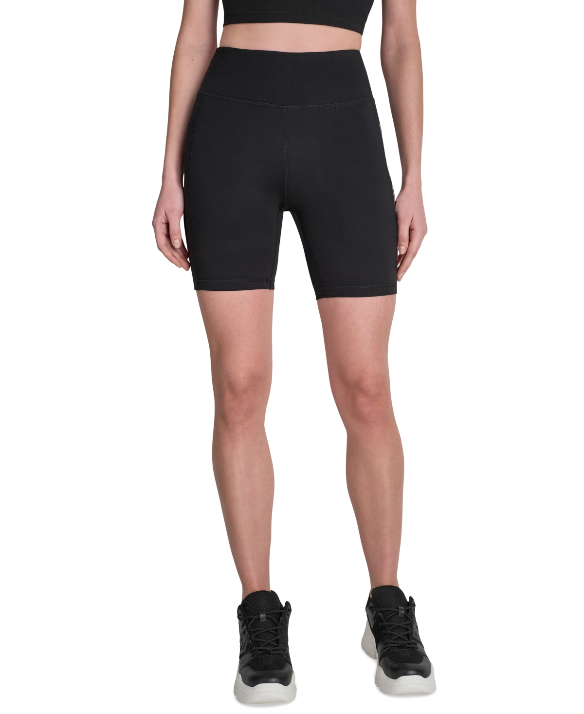 Dkny Sport Women’s High-Waist Bike Shorts – Silver Foil Dkny Sport Women’s High-Waist Bike Shorts – Silver Foil