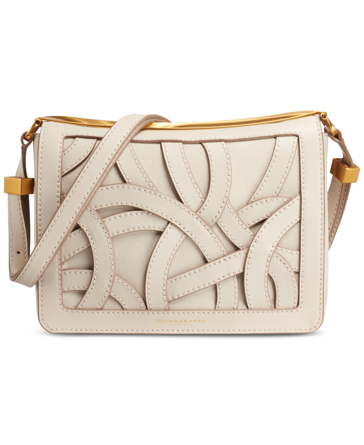 Donna Karan New York Jericho Woven Leather Floral Shoulder Bag – Sand