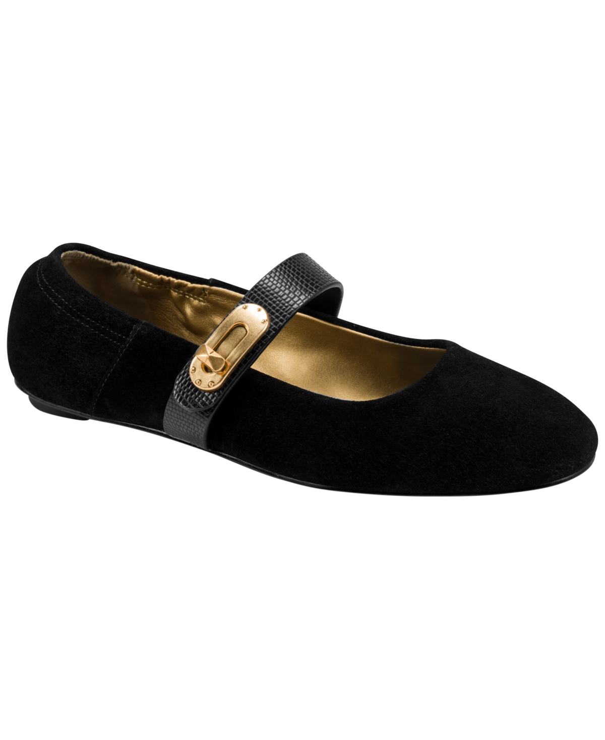 Donna Karan New York Women’s Anselm Mary Jane Flat Shoes – Black/Leather