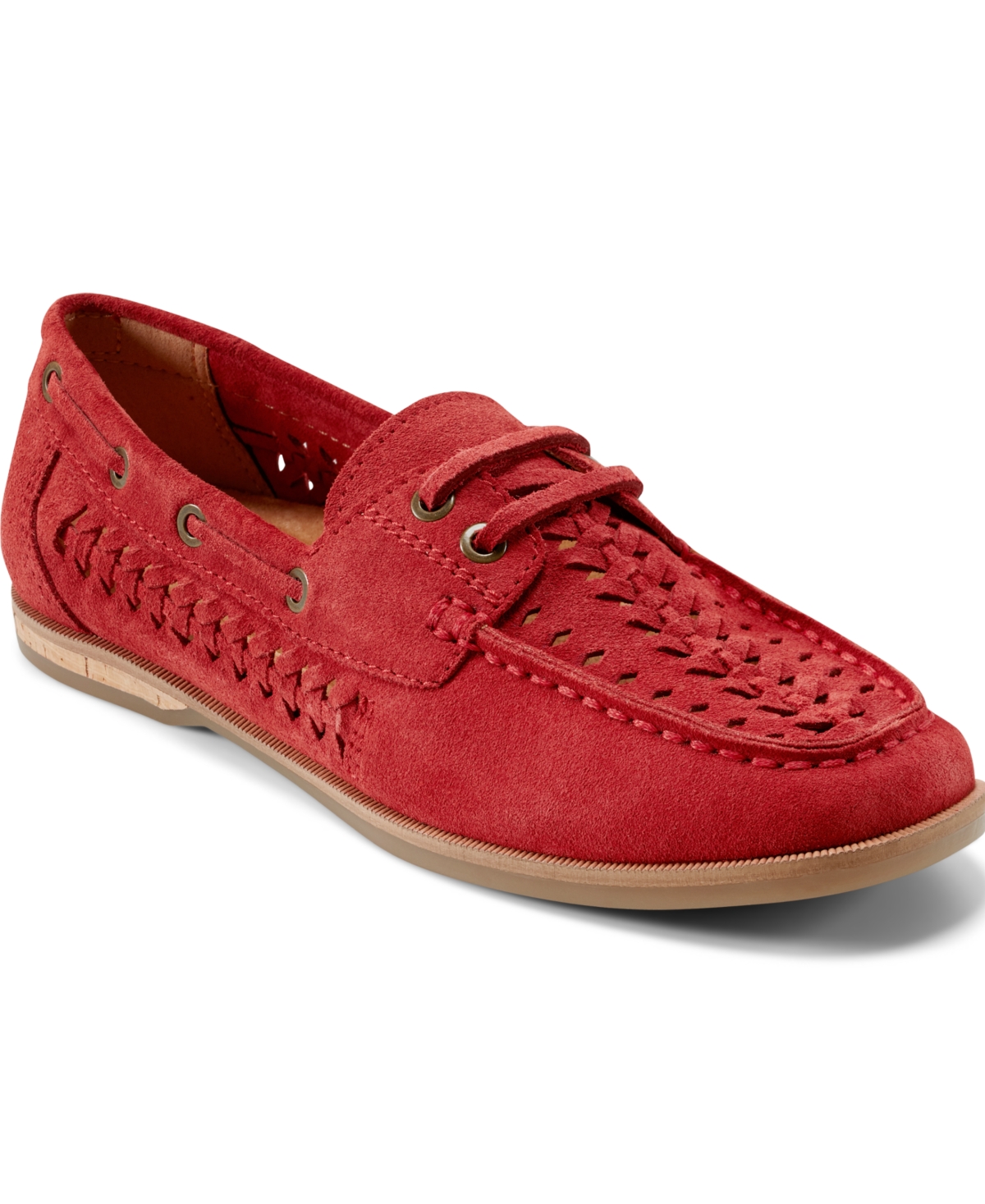 Earth Women’s Wishing Woven Slip-On Boat Shoe – Red Suede