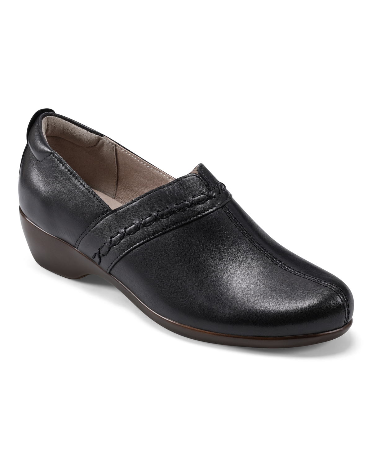 Easy Spirit Women’s Dolores Slip-On Shoe – Black Leather