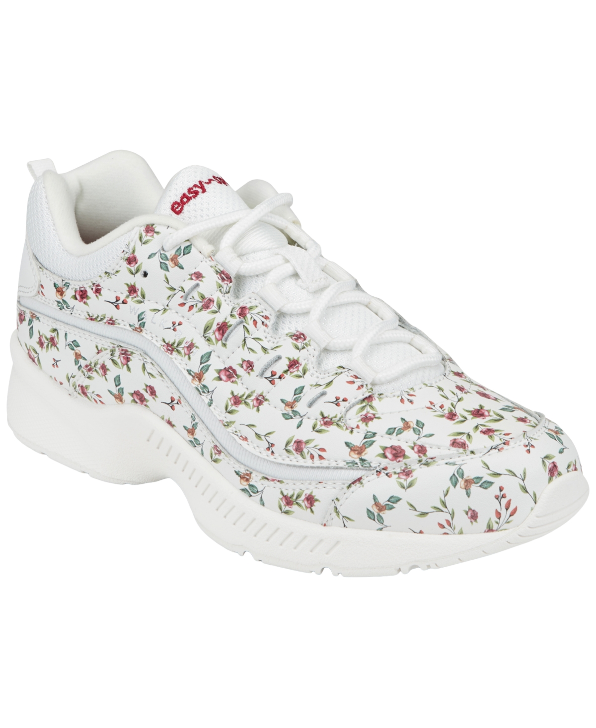 Easy Spirit Women’s Romy Lightweight Easy-On Walking Shoes – White/Pink Rose Leather Easy Spirit Women’s Romy Lightweight Easy-On Walking Shoes – White/Pink Rose Leather
