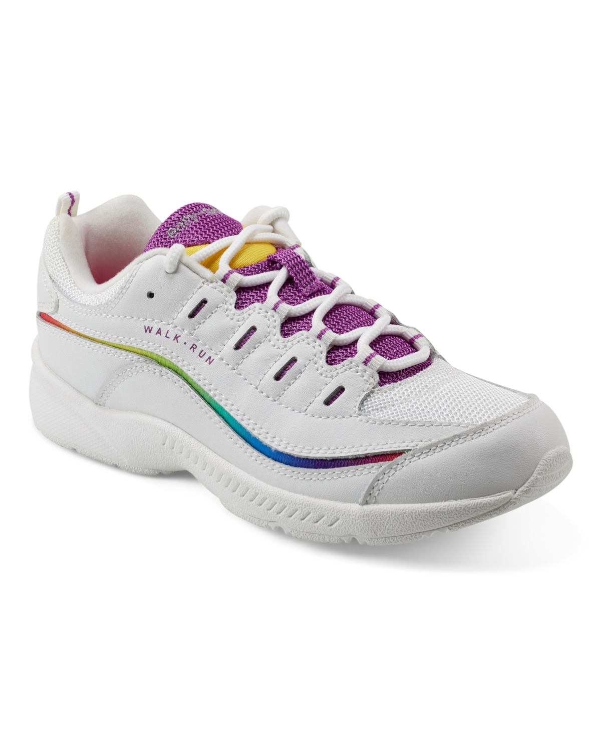 Easy Spirit Women’s Romy Lightweight Easy-On Walking Shoes – White/Rainbow Leather Easy Spirit Women’s Romy Lightweight Easy-On Walking Shoes – White/Rainbow Leather