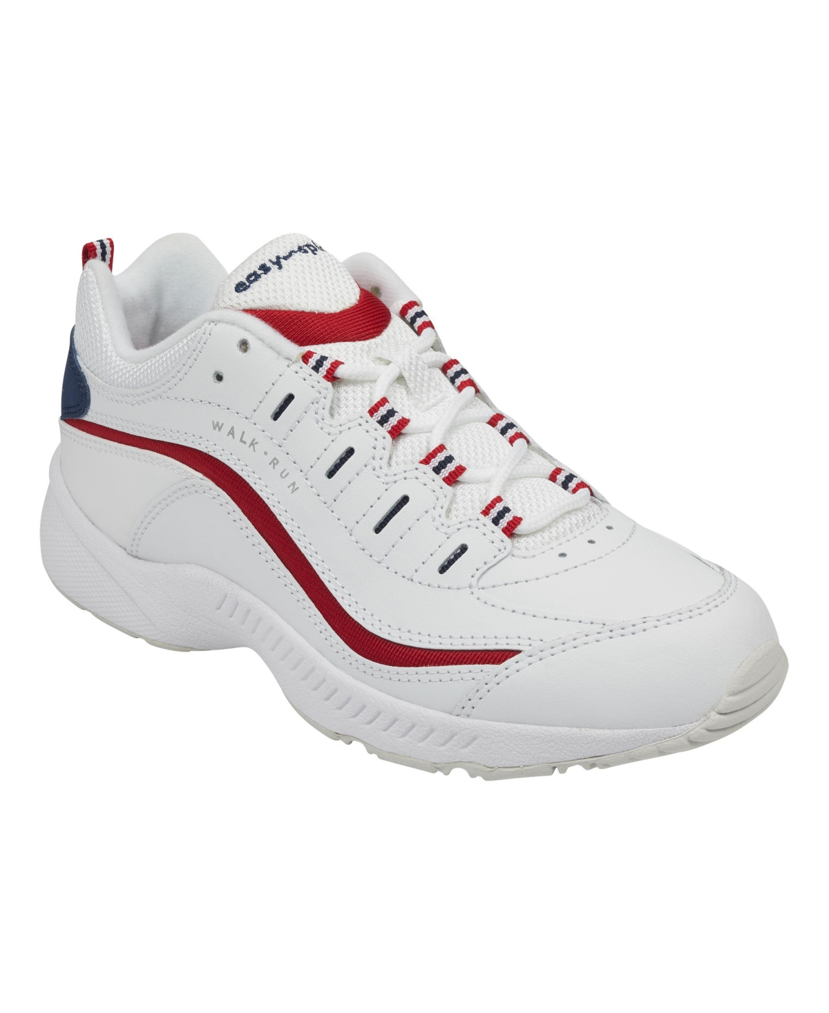Easy Spirit Women’s Romy Lightweight Easy-On Walking Shoes – White/Red Stripe Easy Spirit Women’s Romy Lightweight Easy-On Walking Shoes – White/Red Stripe