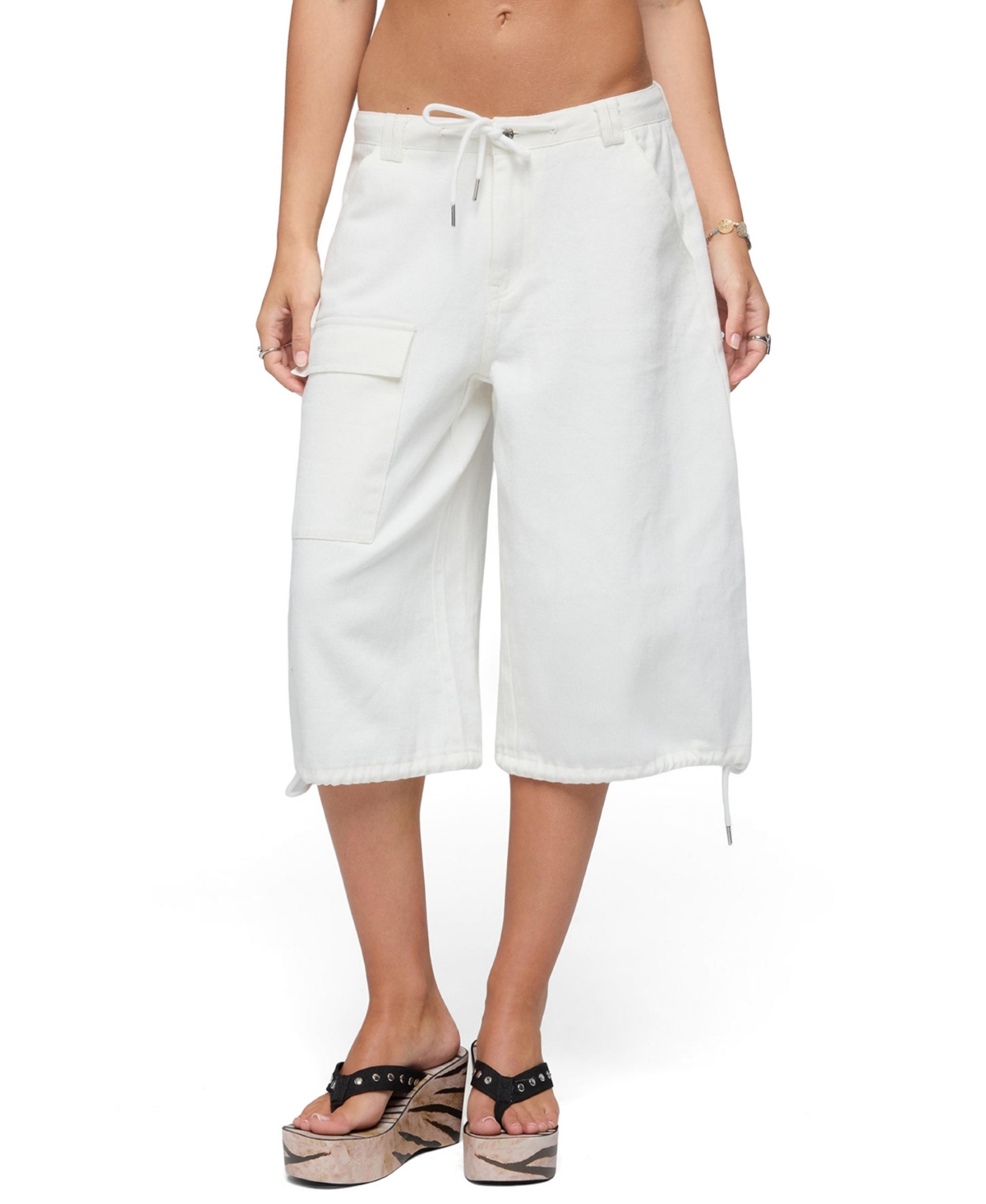 Edikted Women’s Camo Cargo Bermuda Shorts – White Edikted Women’s Camo Cargo Bermuda Shorts – White