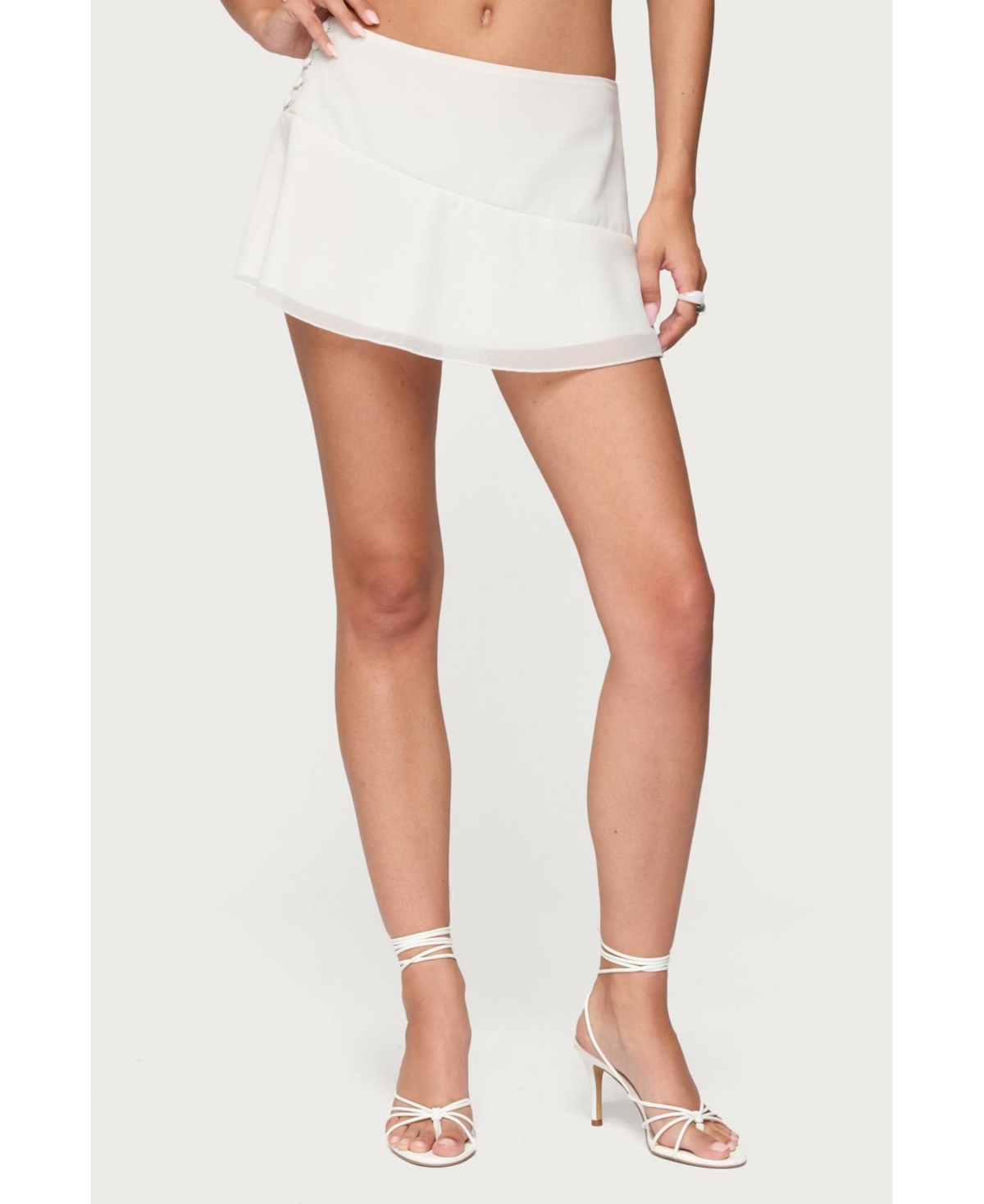Edikted Women’s Iona Chiffon Ruffle Mini Skirt – White Edikted Women’s Iona Chiffon Ruffle Mini Skirt – White