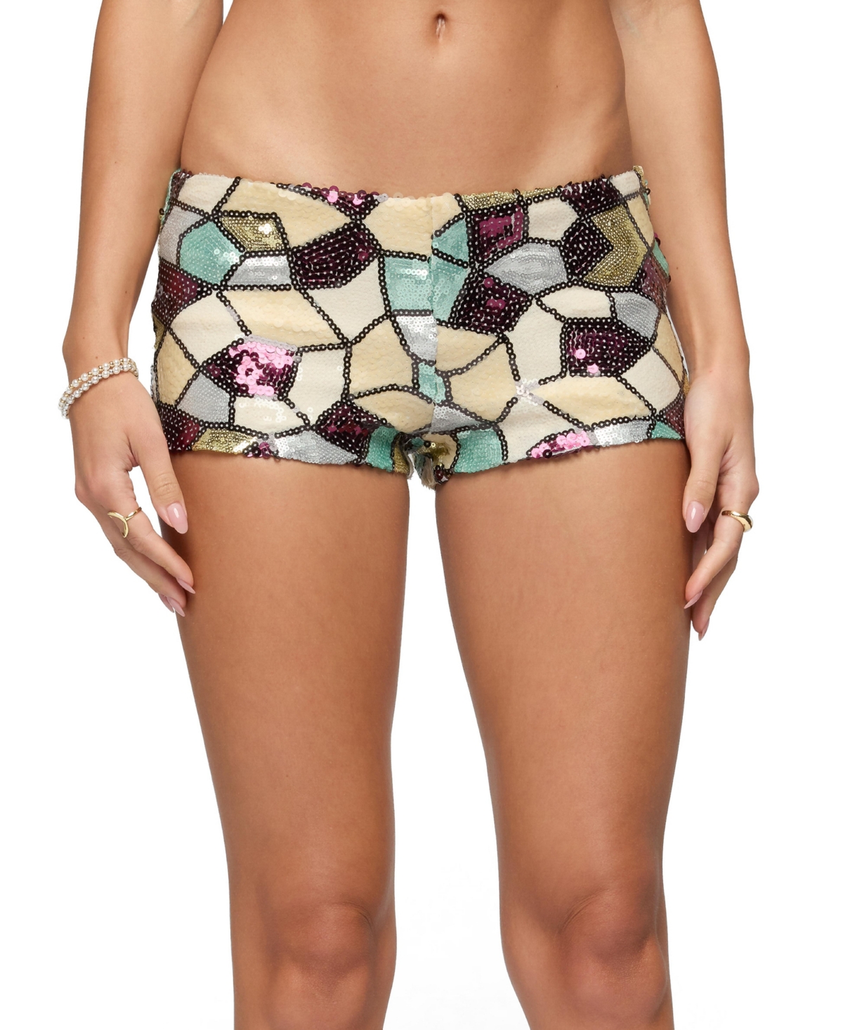 Edikted Women’s Tatianna Mixed Sequin Micro Shorts – Mix