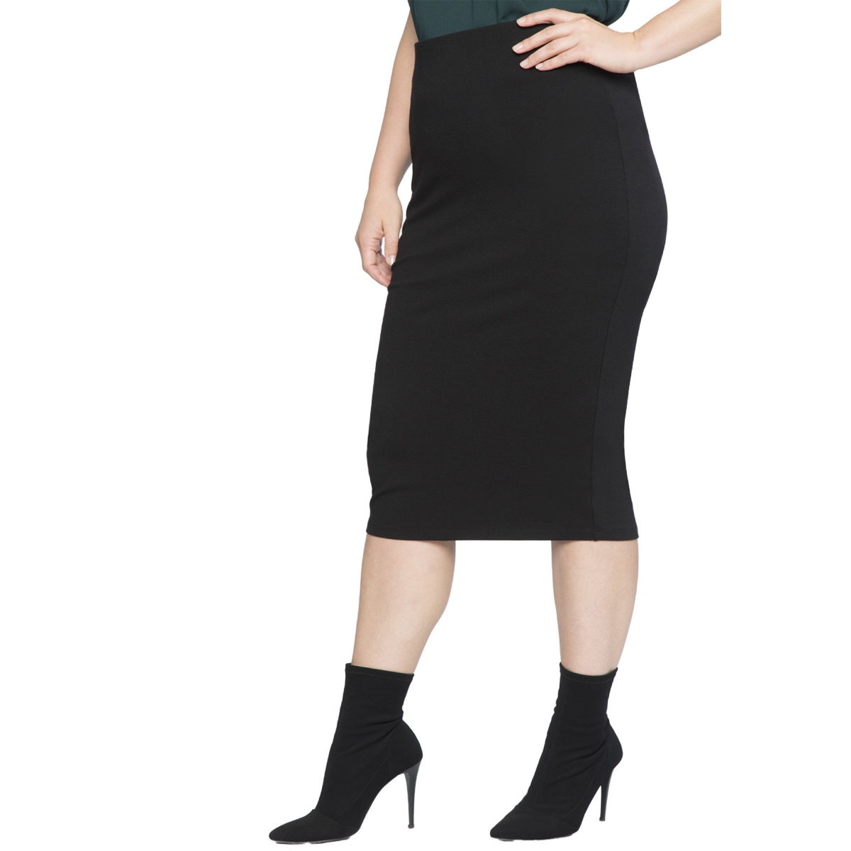 Eloquii Women’s Plus Size Knit Column Skirt – Black