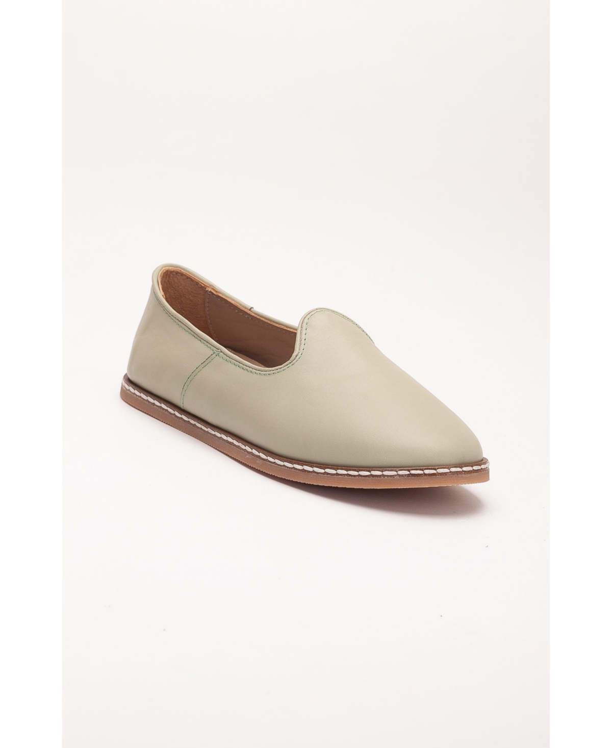Epilogue Shoes Dalya Leather Slip On Flats (Women) – Sage green leather Epilogue Shoes Dalya Leather Slip On Flats (Women) – Sage green leather