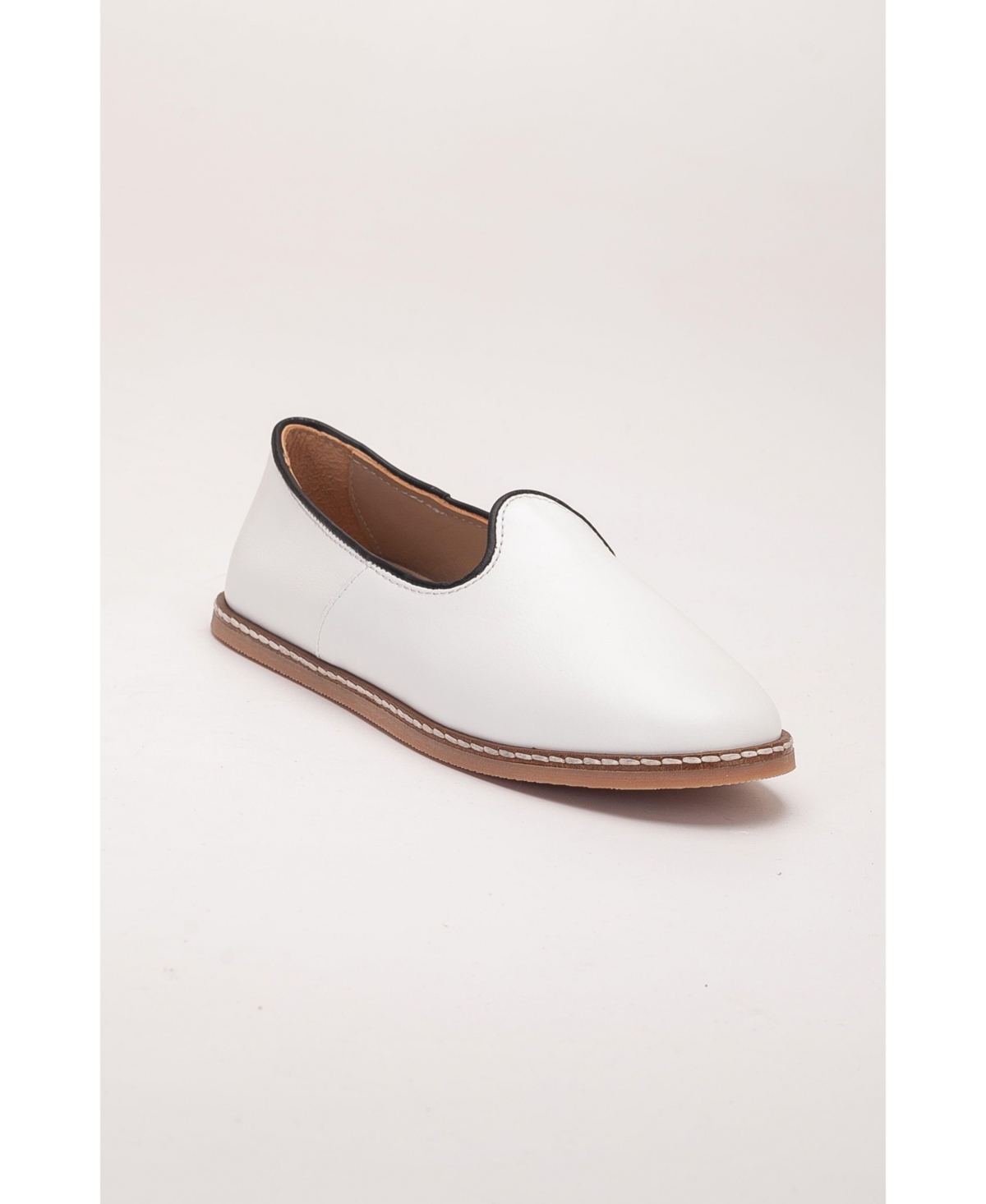 Epilogue Shoes Dalya Leather Slip On Flats (Women) – White leather Epilogue Shoes Dalya Leather Slip On Flats (Women) – White leather