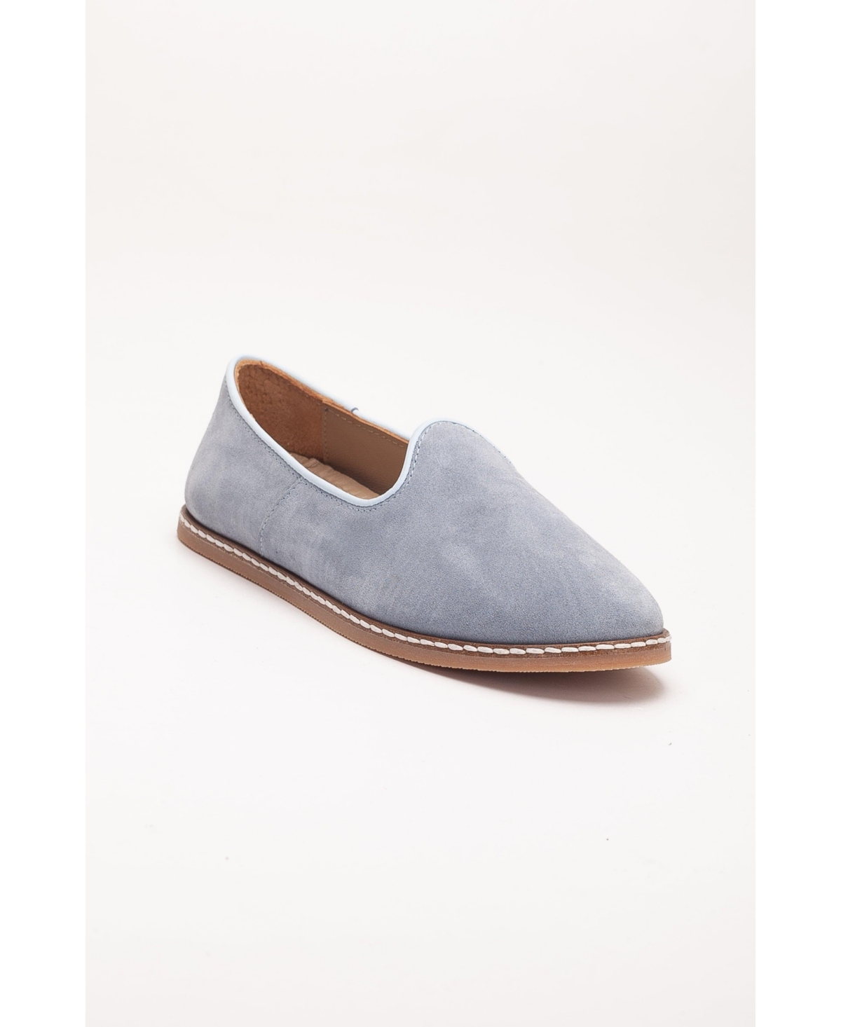 Epilogue Shoes Istanbul Suede Leather Slip On Flats (Women) – Dusty blue suede leather Epilogue Shoes Istanbul Suede Leather Slip On Flats (Women) – Dusty blue suede leather