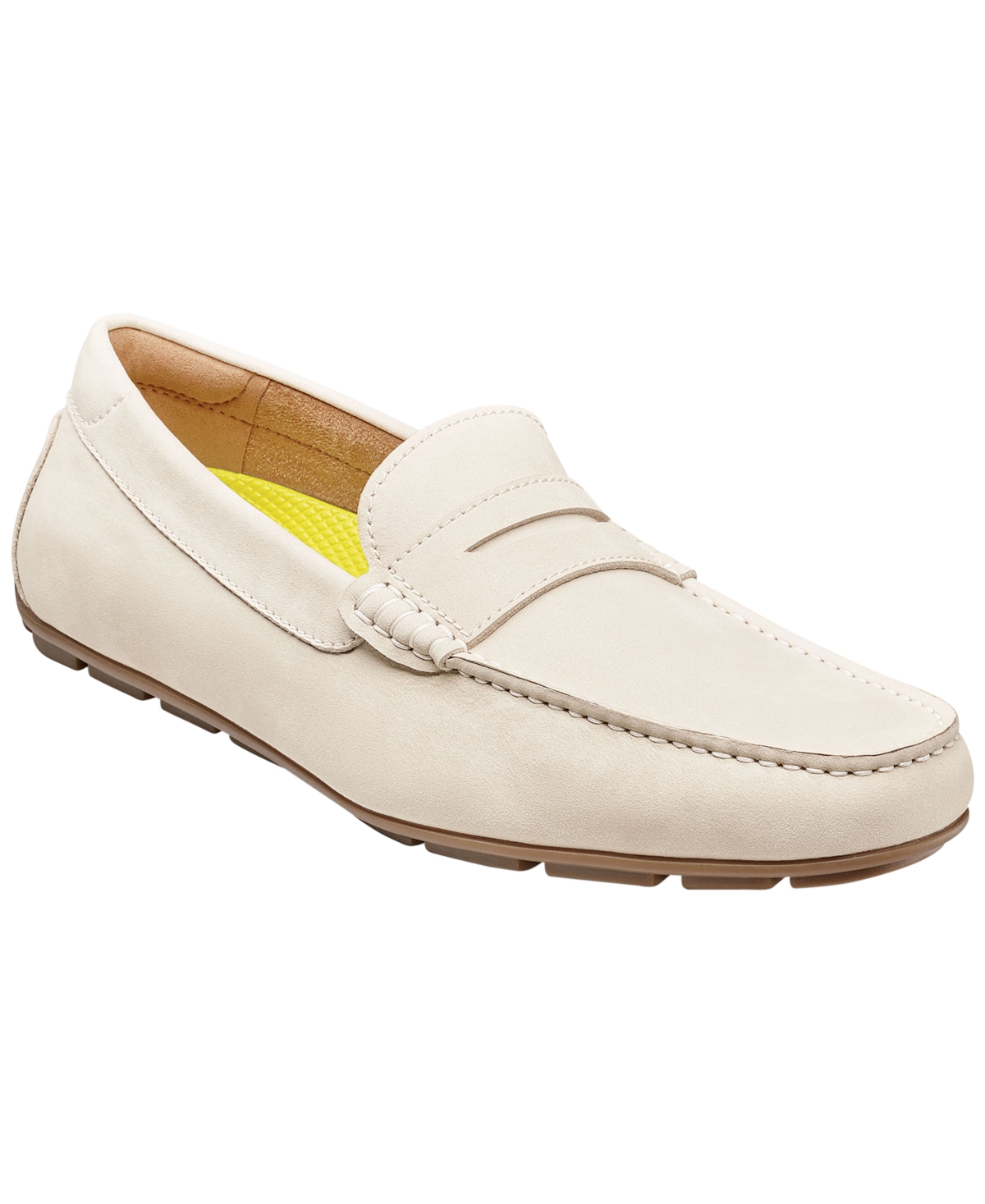 Florsheim Motor Smooth Moc-Toe Penny Driver Slip-On Shoes – White