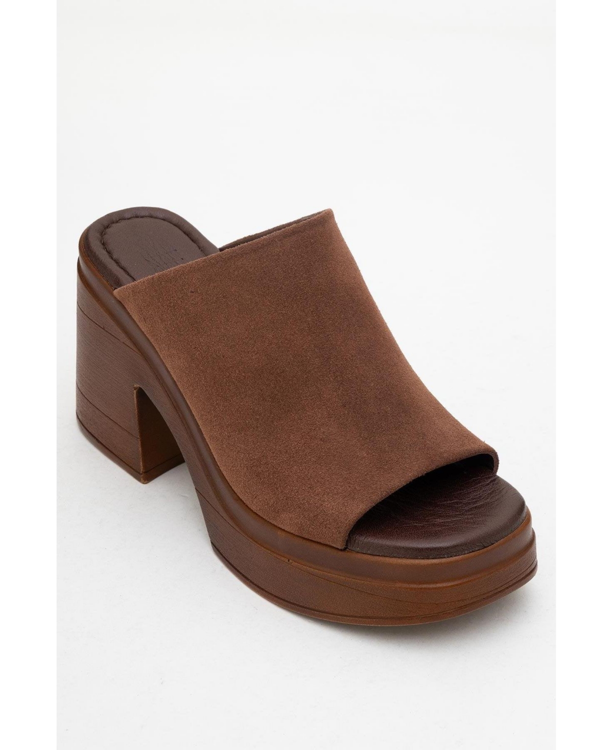 Forever & Always Shoes Nola Leather Platform Mules (Women) – Dark brown suede leather Forever & Always Shoes Nola Leather Platform Mules (Women) – Dark brown suede leather