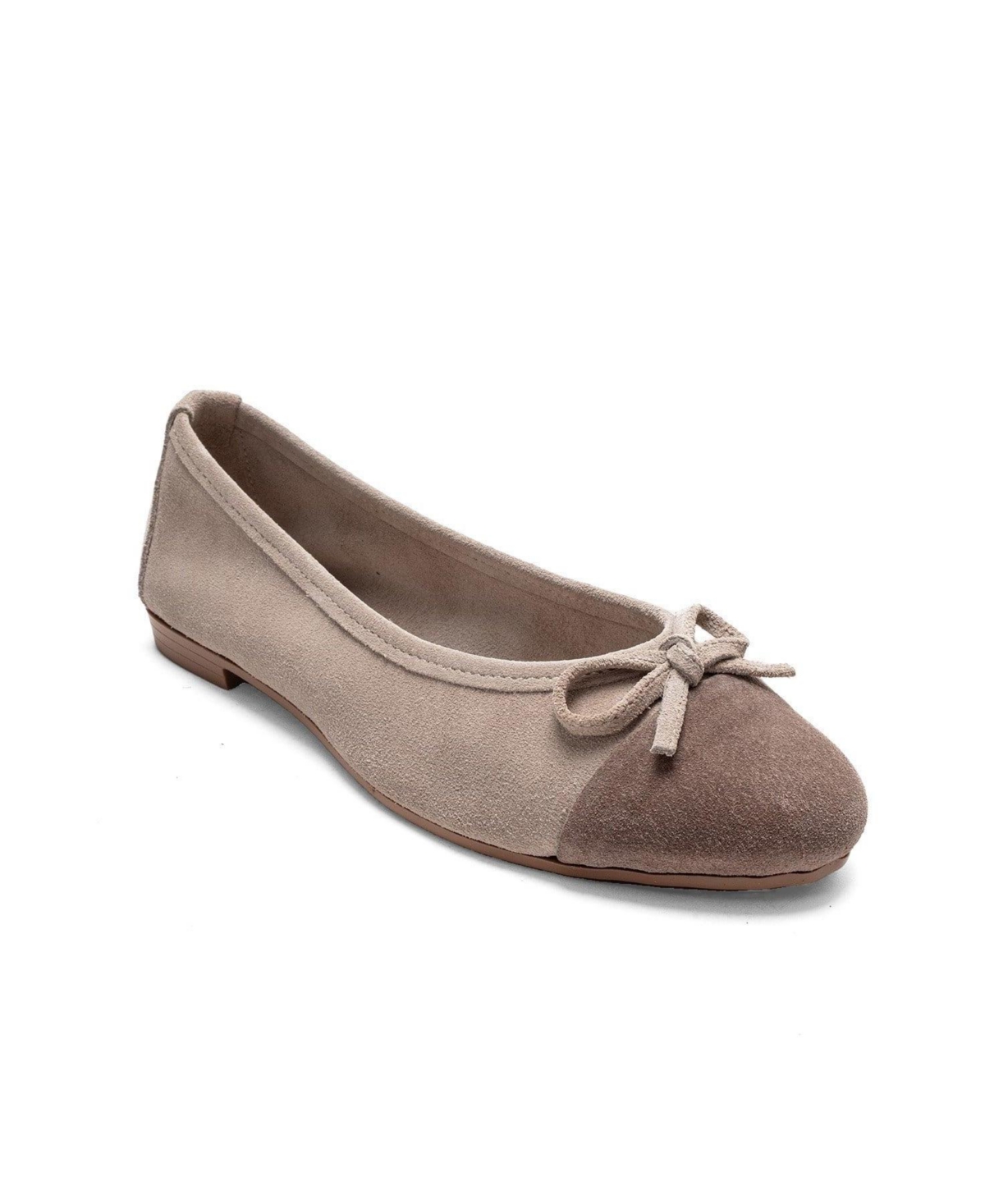 Forever & Always Shoes Women’s Boleo Leather Ballet Flat – Beige suede