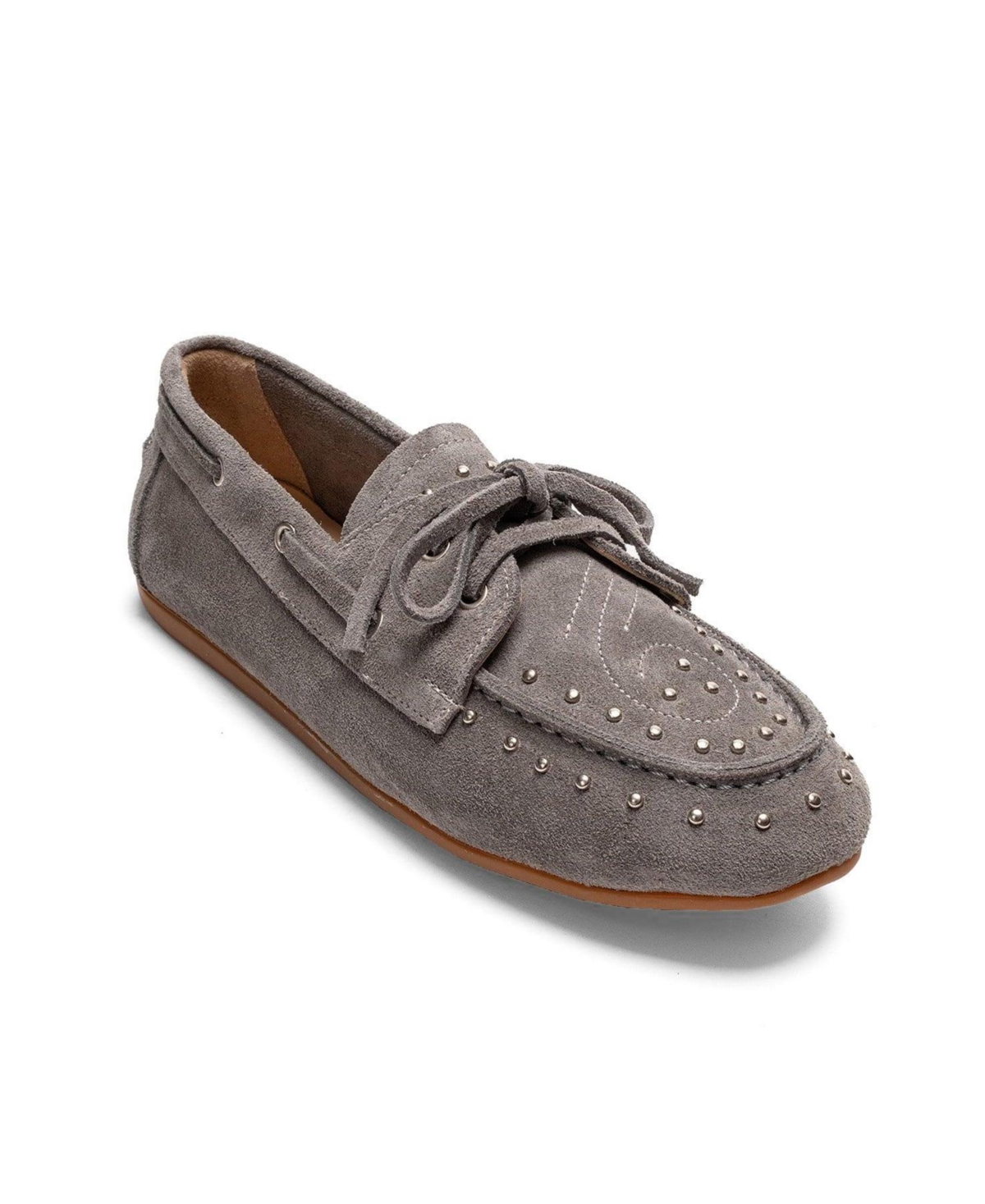 Forever & Always Shoes Women’s Cuesta Leather Lace Up Loafer – Grey suede