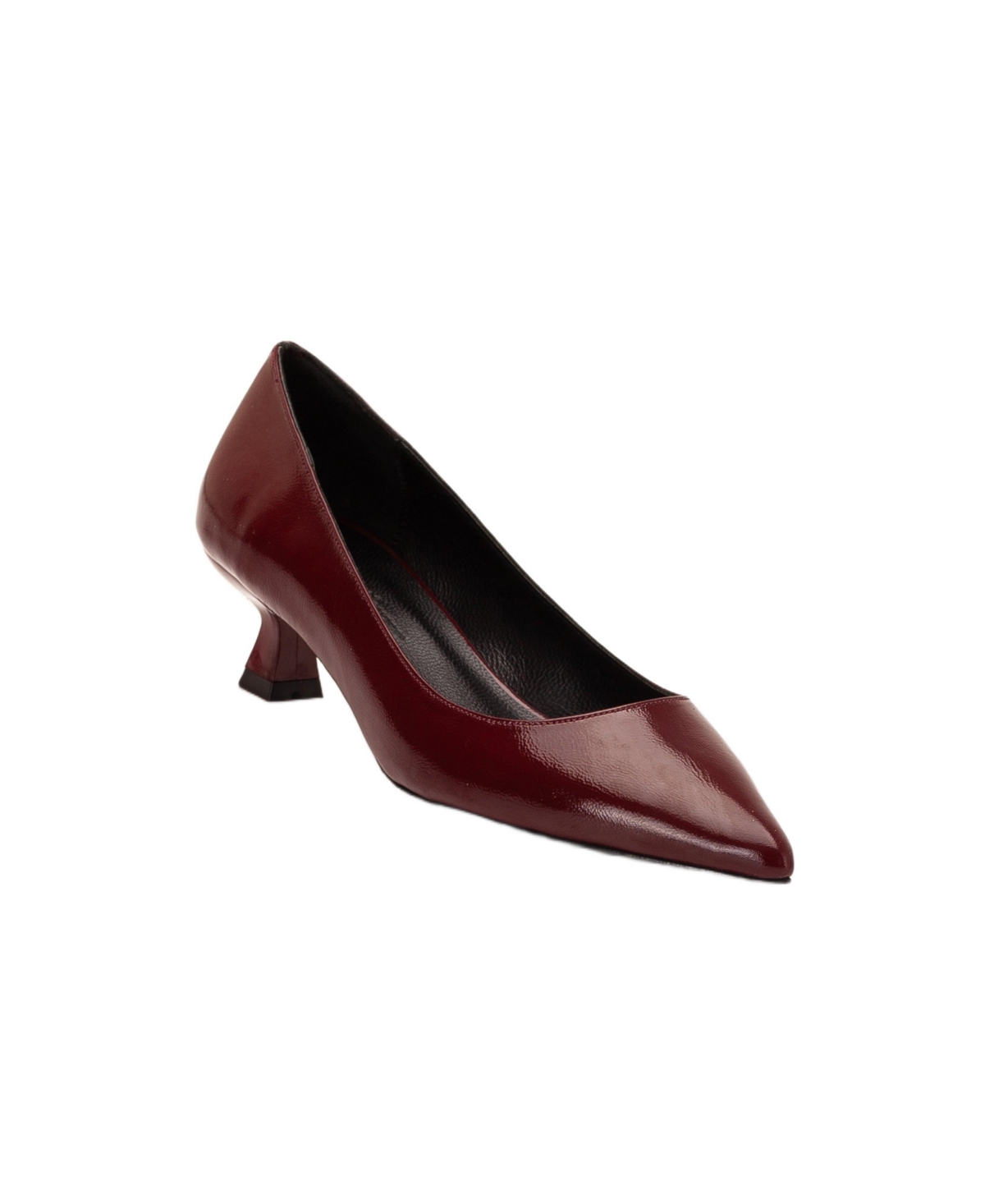 Forever & Always Shoes Womens Helly Kitten Heel Leather Stiletto Pumps – Burgundy patent leather Forever & Always Shoes Womens Helly Kitten Heel Leather Stiletto Pumps – Burgundy patent leather