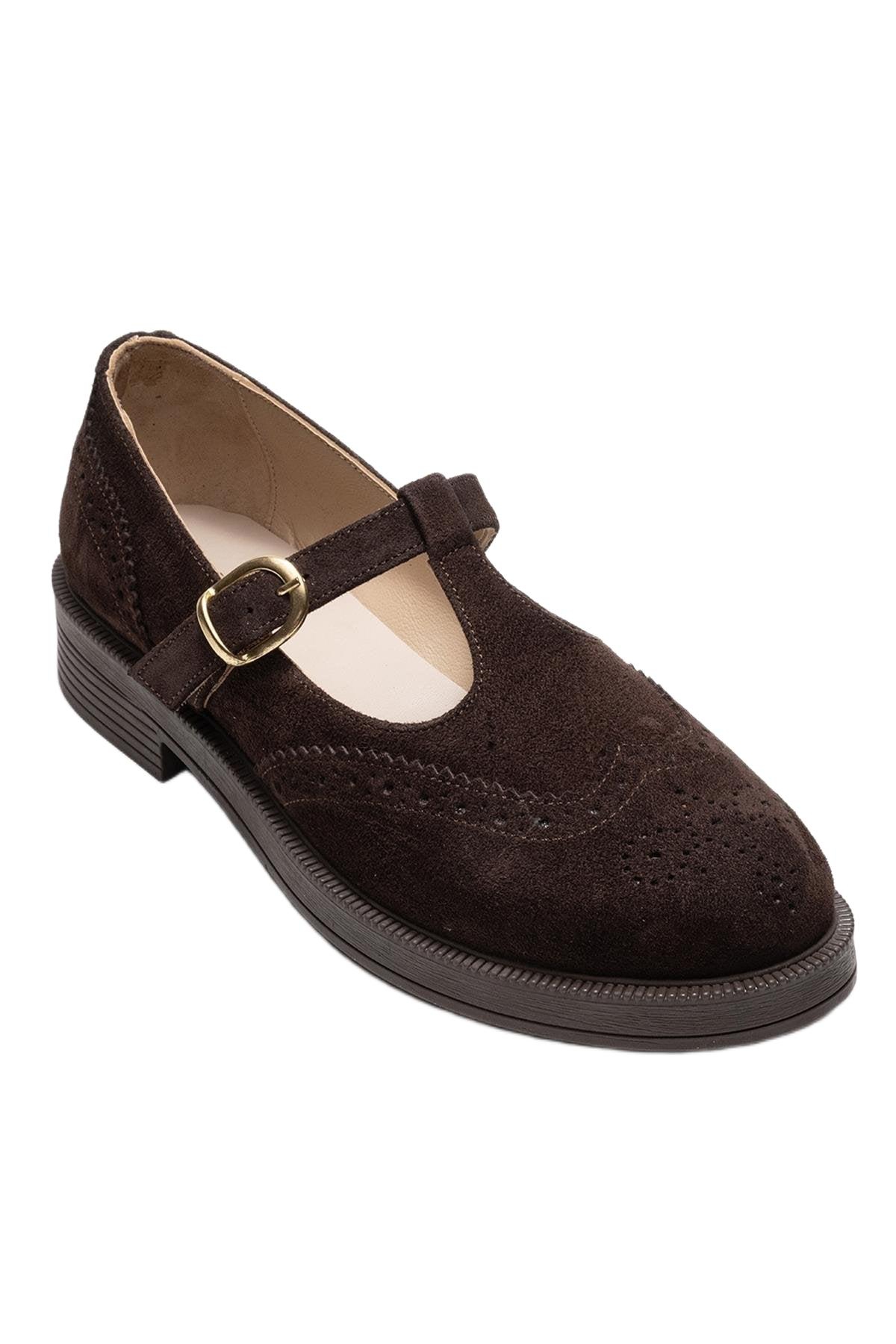 Forever & Always Shoes Women’s Janney Leather Strap Loafers – Brown suede leather Forever & Always Shoes Women’s Janney Leather Strap Loafers – Brown suede leather