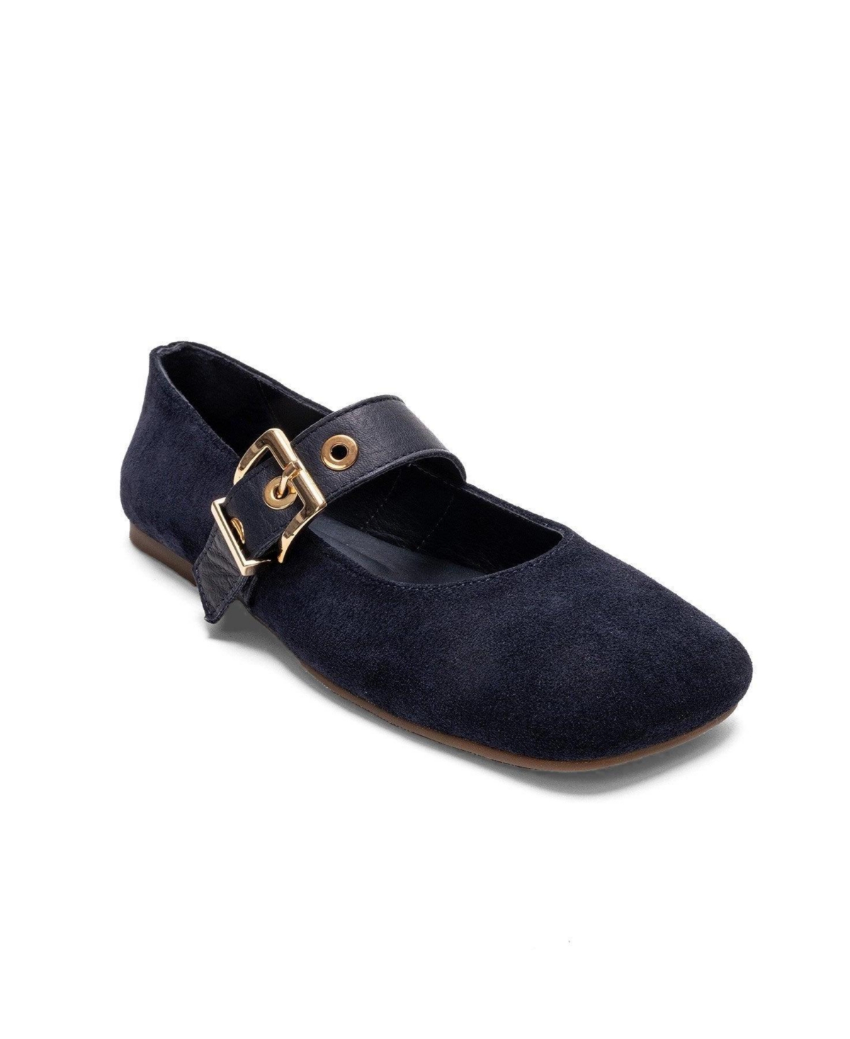 Forever & Always Shoes Women’s Jonas Leather Ballet Flat – Navy suede