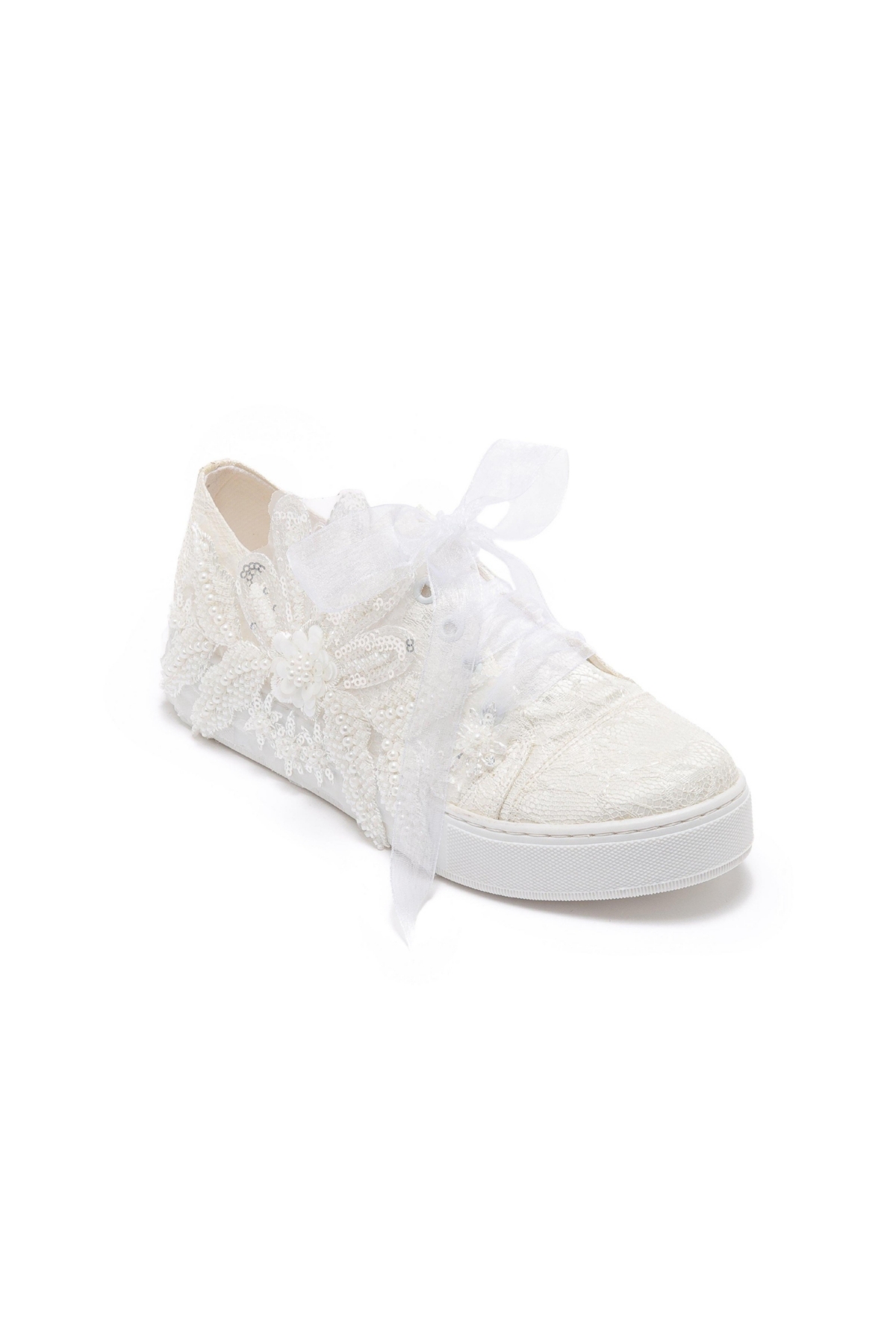 Forever & Always Shoes Women’s Lora Bridal Lace Sneaker – Ivory