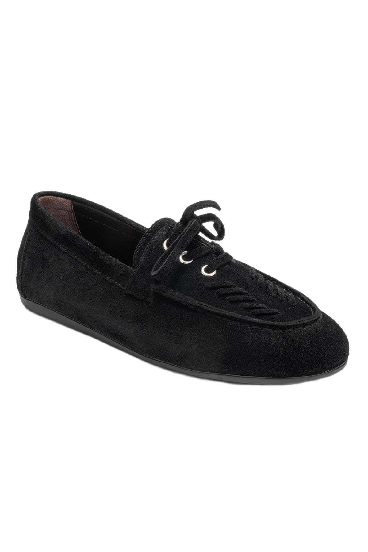 Forever & Always Shoes Women’s Lorven Leather Lace Up Loafer – Black suede leather Forever & Always Shoes Women’s Lorven Leather Lace Up Loafer – Black suede leather