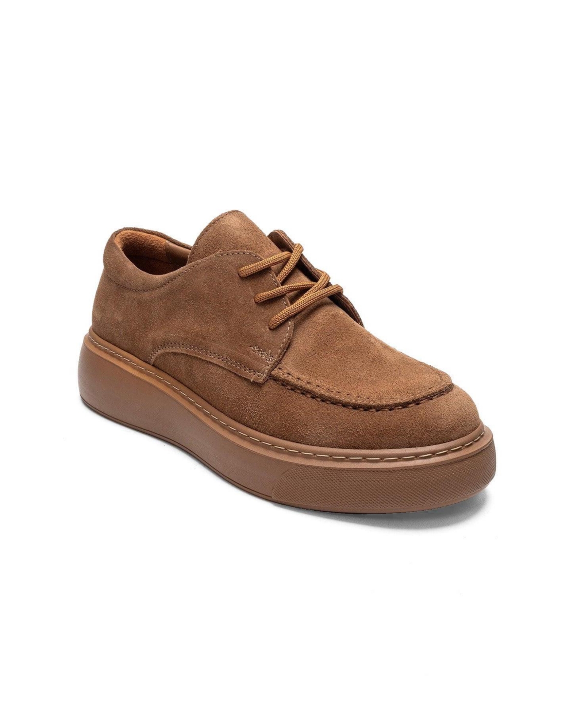 Forever & Always Shoes Women’s Mareon Leather Lace Up Sneaker – Cognac suede