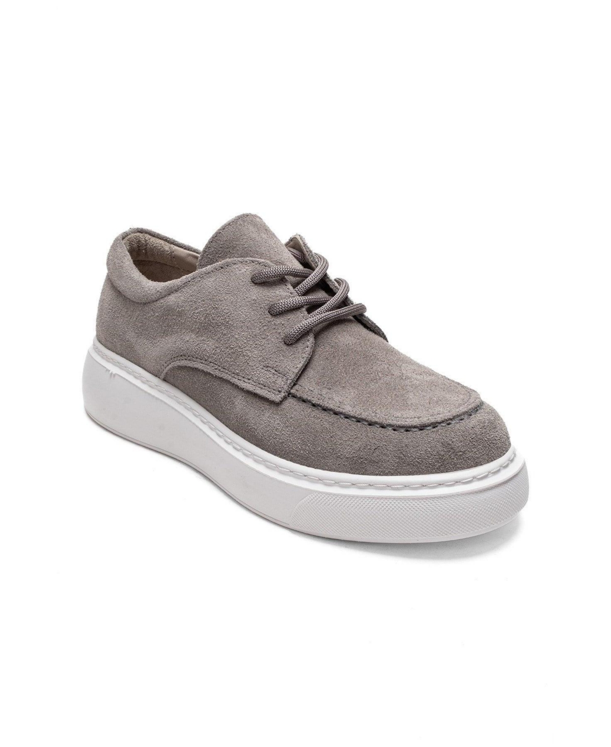 Forever & Always Shoes Women’s Mareon Leather Lace Up Sneaker – Grey suede