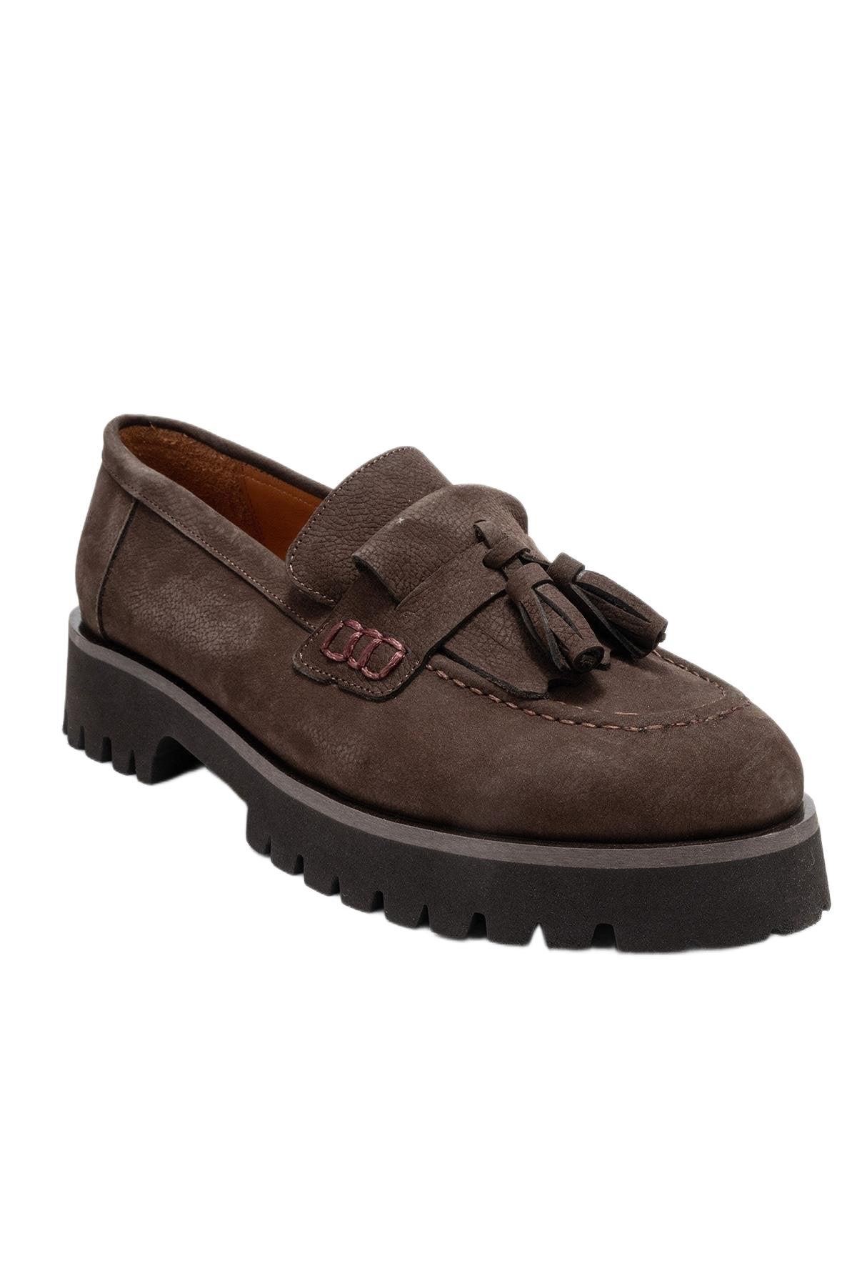 Forever & Always Shoes Women’s Poen Leather Tassel Loafer – Brown suede leather