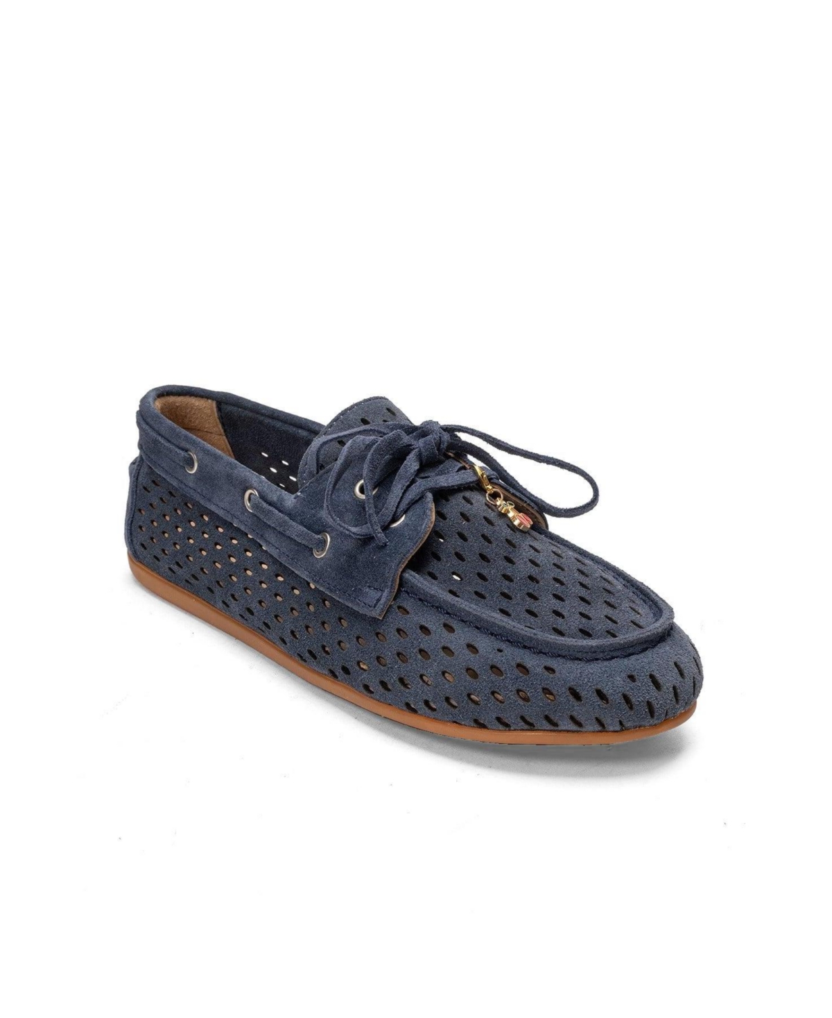 Forever & Always Shoes Women’s Stevo Leather Lace Up Loafer – Blue suede