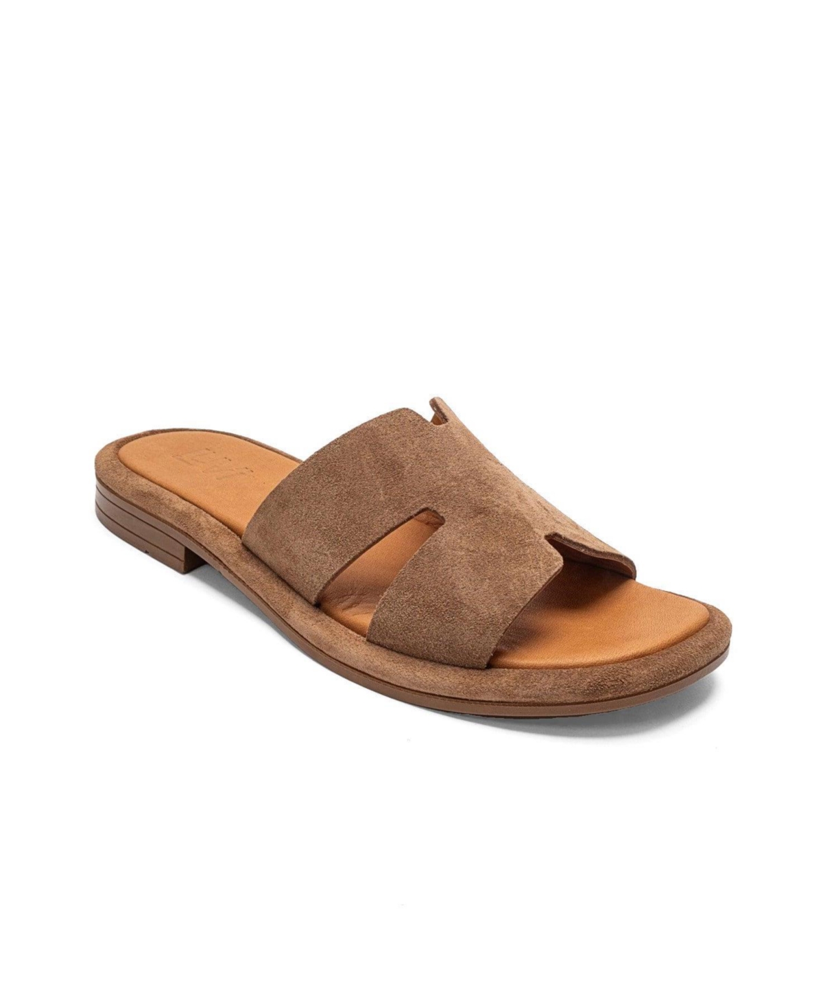 Forever & Always Women’s Shoes Brio Leather Slide – Cognac suede
