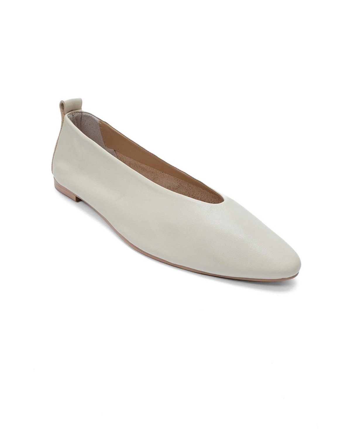 Forever and Always Shoes Women’s Jenas Leather Ballet Flat – Ecru