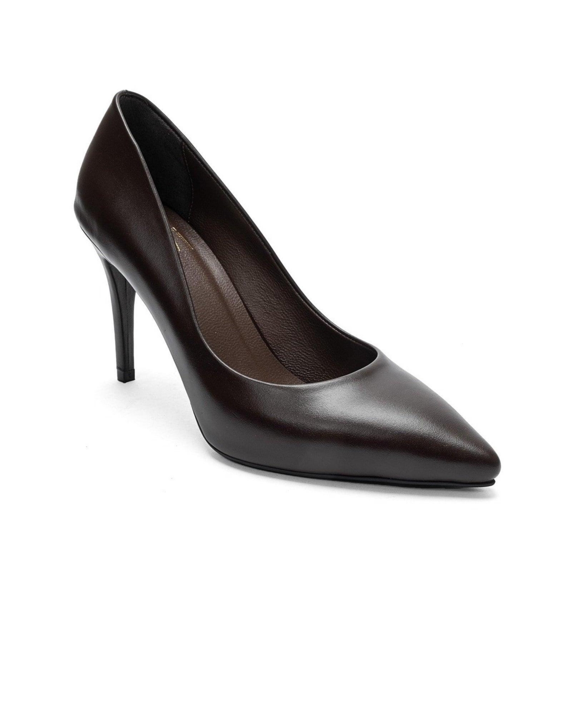 Forever and Always Shoes Women’s Moriel Leather Stiletto Pump – Brown leather Forever and Always Shoes Women’s Moriel Leather Stiletto Pump – Brown leather