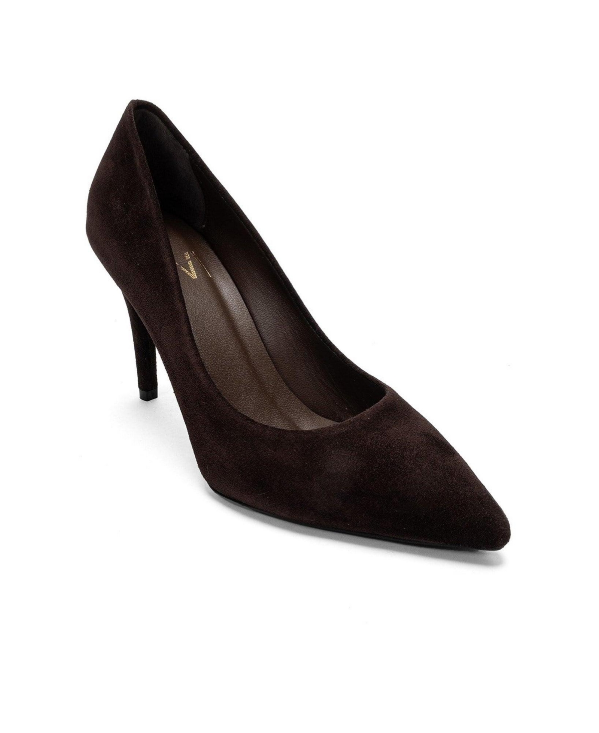 Forever and Always Shoes Women’s Moriel Leather Stiletto Pump – Brown suede