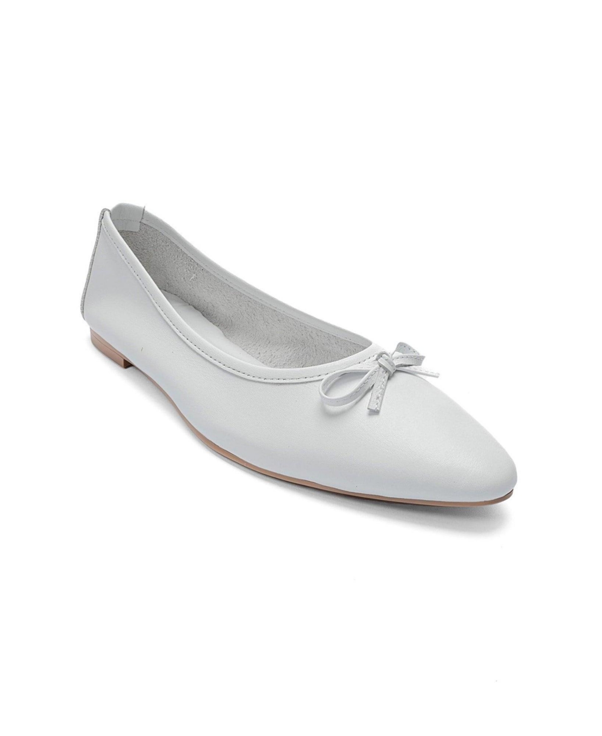 Forever and Always Shoes Women’s Umiel Leather Bow Ballet Flat – White Forever and Always Shoes Women’s Umiel Leather Bow Ballet Flat – White