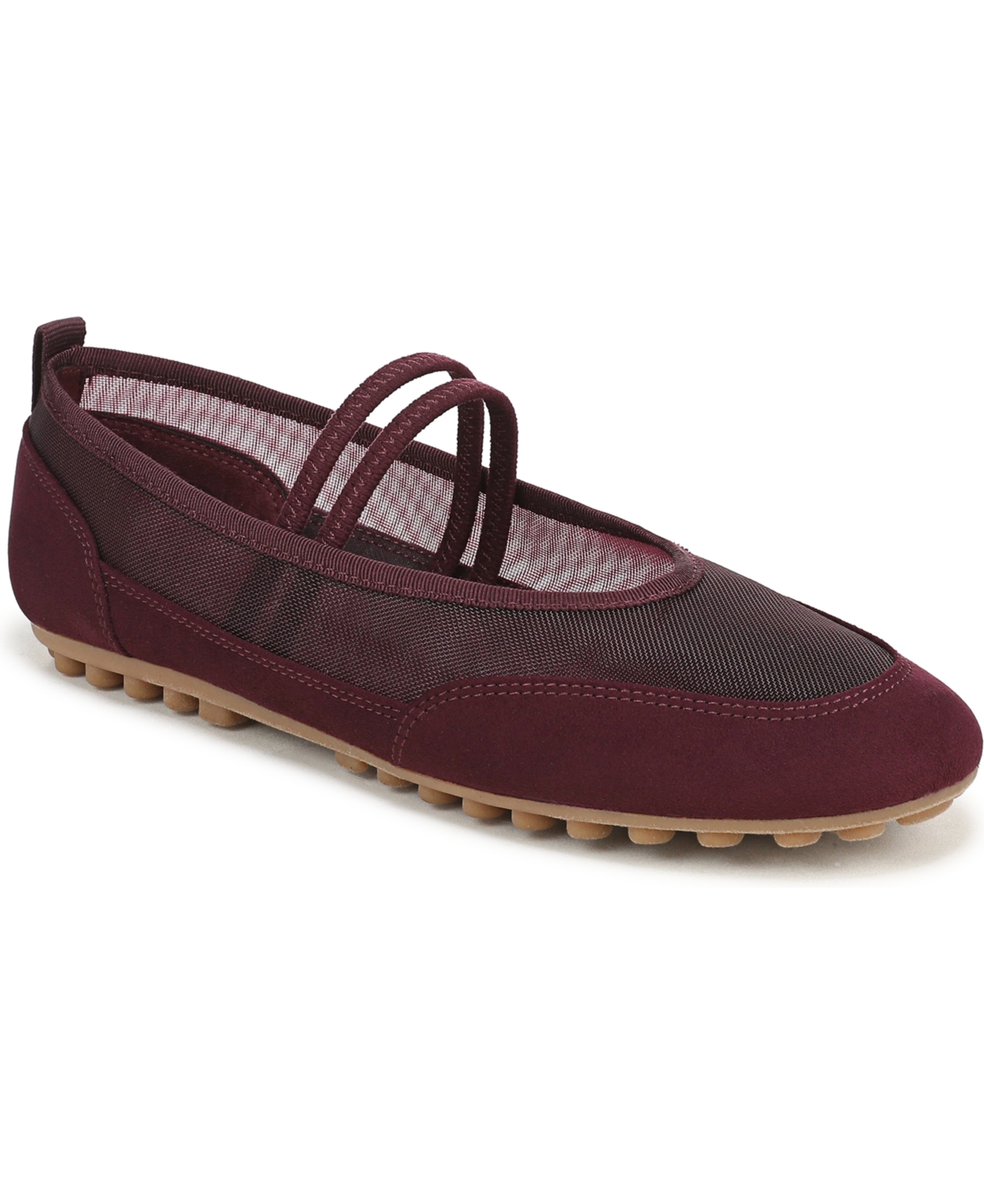 Franco Sarto Women’s Fietta Round Toe Mary Jane Shoes – Wine Red Mesh