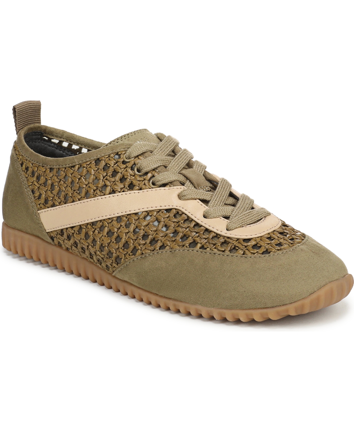 Franco Sarto Women’s Hollis Round Toe Lace-Up Shoes – Olive Green Fabric/Microfiber