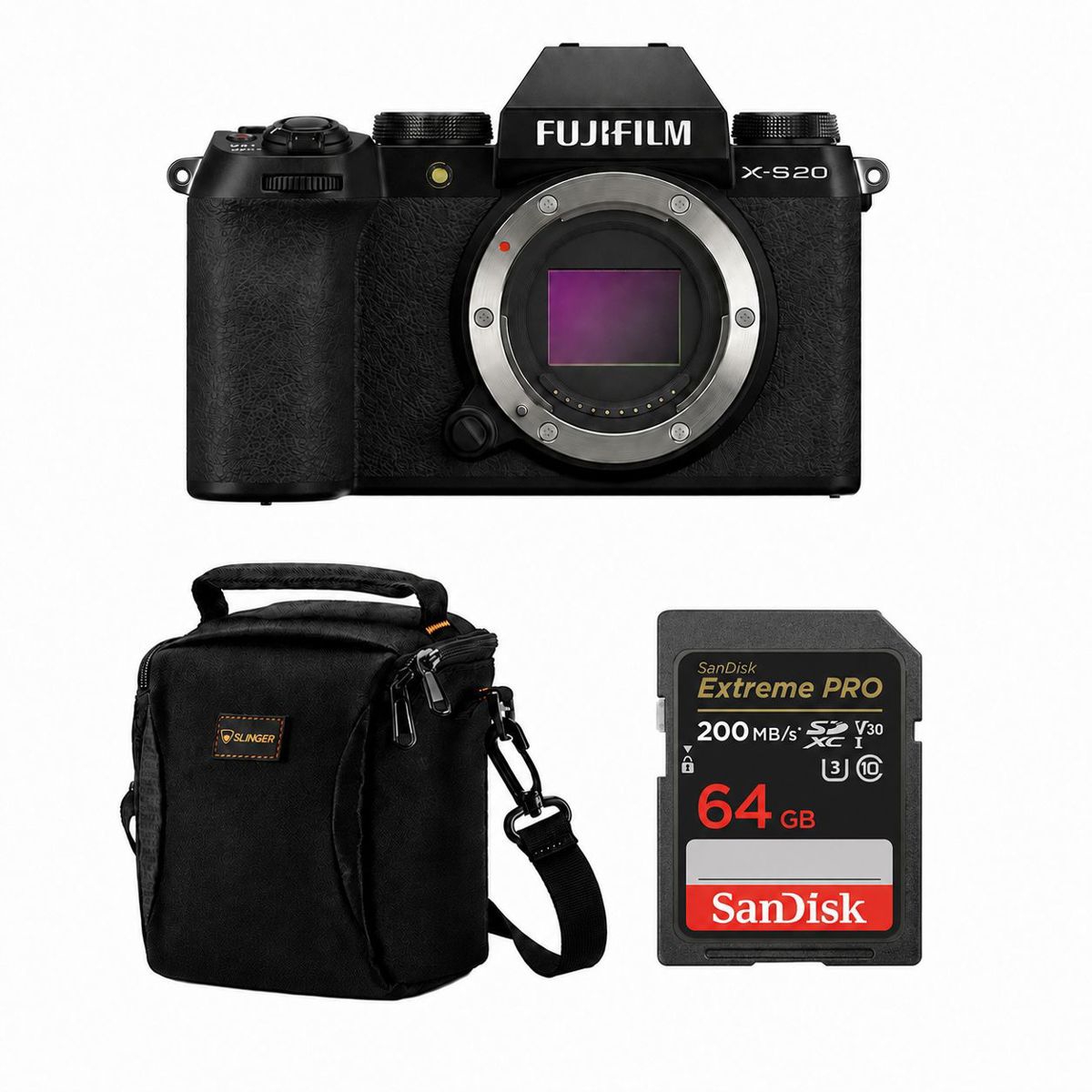 Fujifilm X-S20 Mirrorless Camera, Black, Bundle with 64GB Sdxc Memory Card and Shoulder Bag – Black Fujifilm X-S20 Mirrorless Camera, Black, Bundle with 64GB Sdxc Memory Card and Shoulder Bag – Black