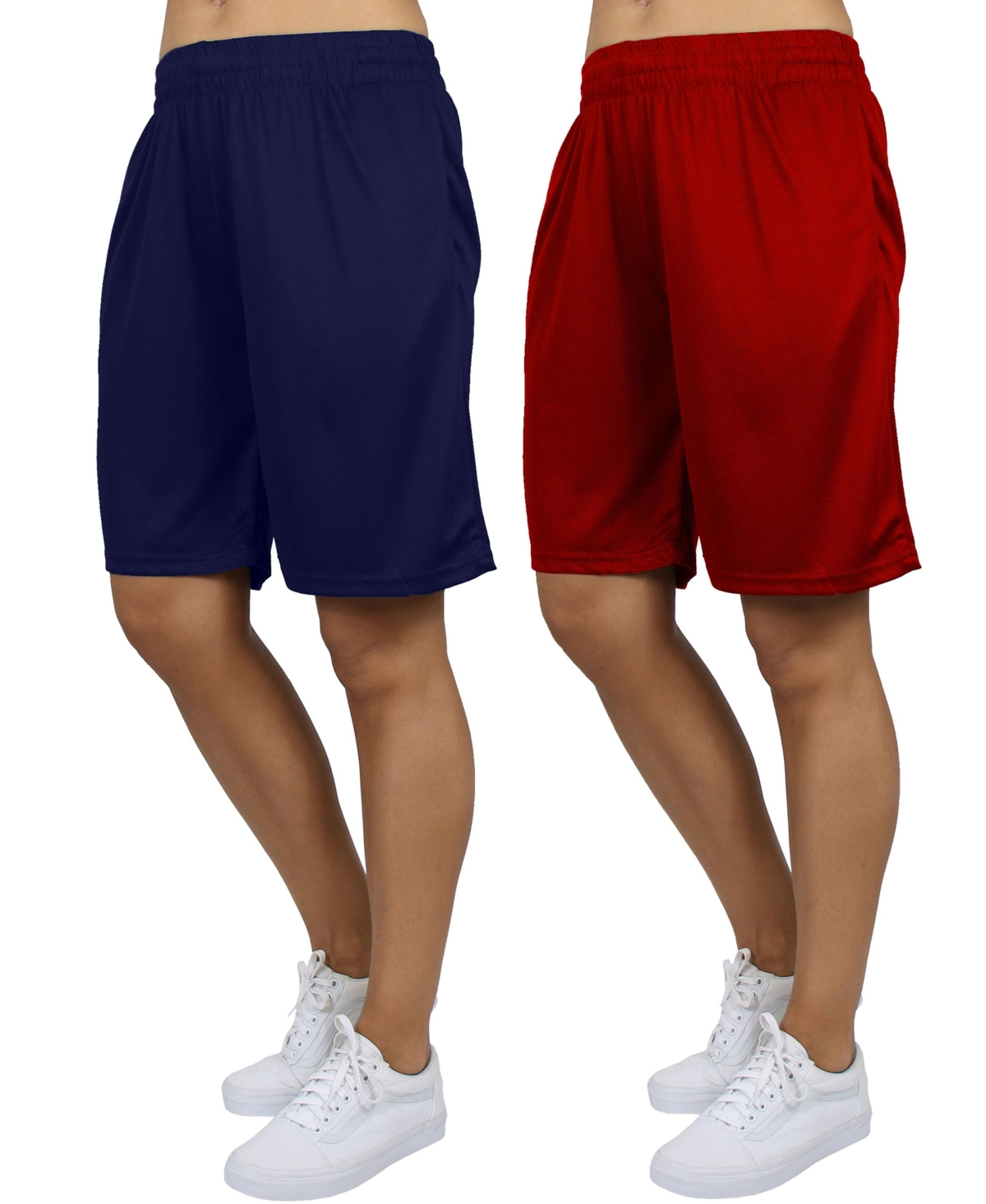 Galaxy By Harvic Women’s Loose Fit Moisture Wicking Performance Mesh Shorts-2 Pack – Navy – red Galaxy By Harvic Women’s Loose Fit Moisture Wicking Performance Mesh Shorts-2 Pack – Navy – red