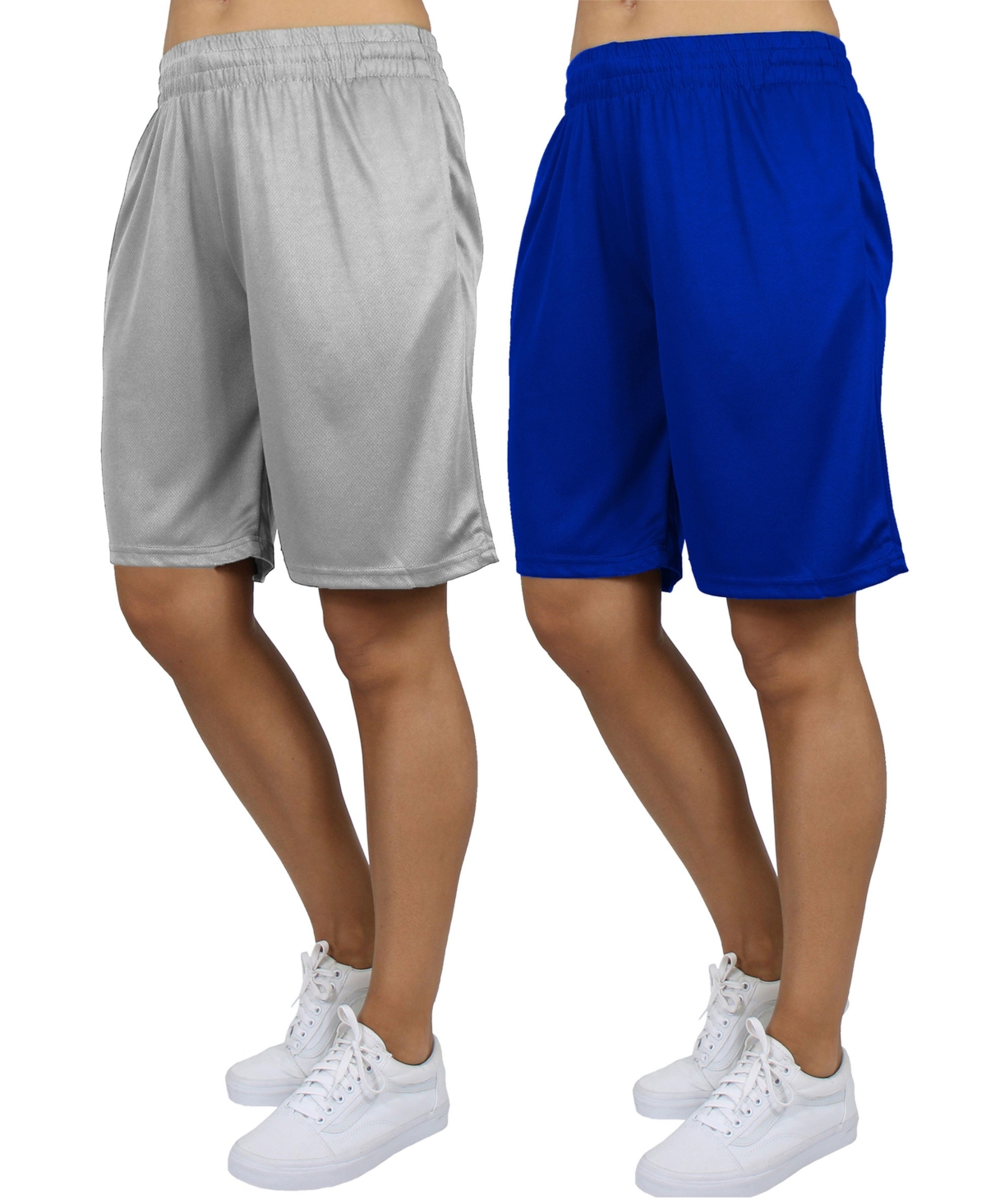 Galaxy By Harvic Women’s Loose Fit Moisture Wicking Performance Mesh Shorts-2 Pack – Silver – royal Galaxy By Harvic Women’s Loose Fit Moisture Wicking Performance Mesh Shorts-2 Pack – Silver – royal
