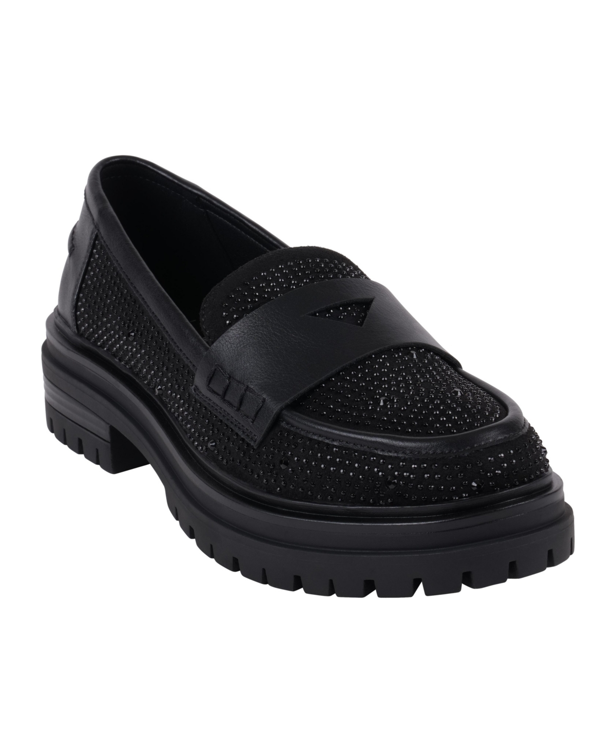 Gc Shoes Women’s Galen Embellished Lug Sole Loafers – Black