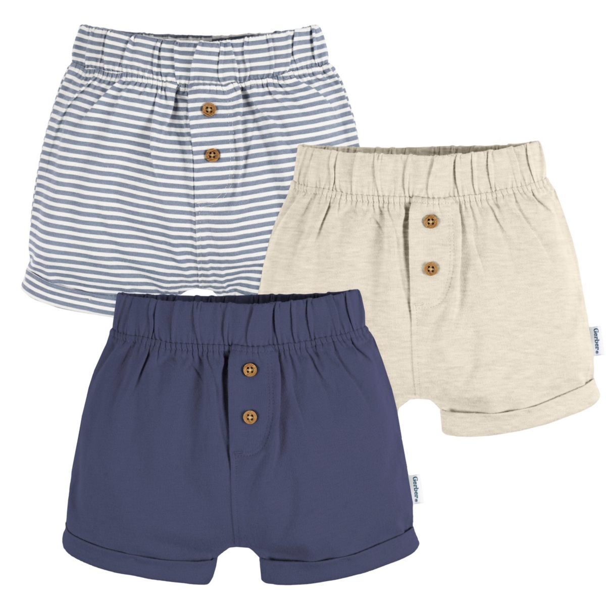 Gerber Baby Knit Short, 3-Pack – Oatmeal