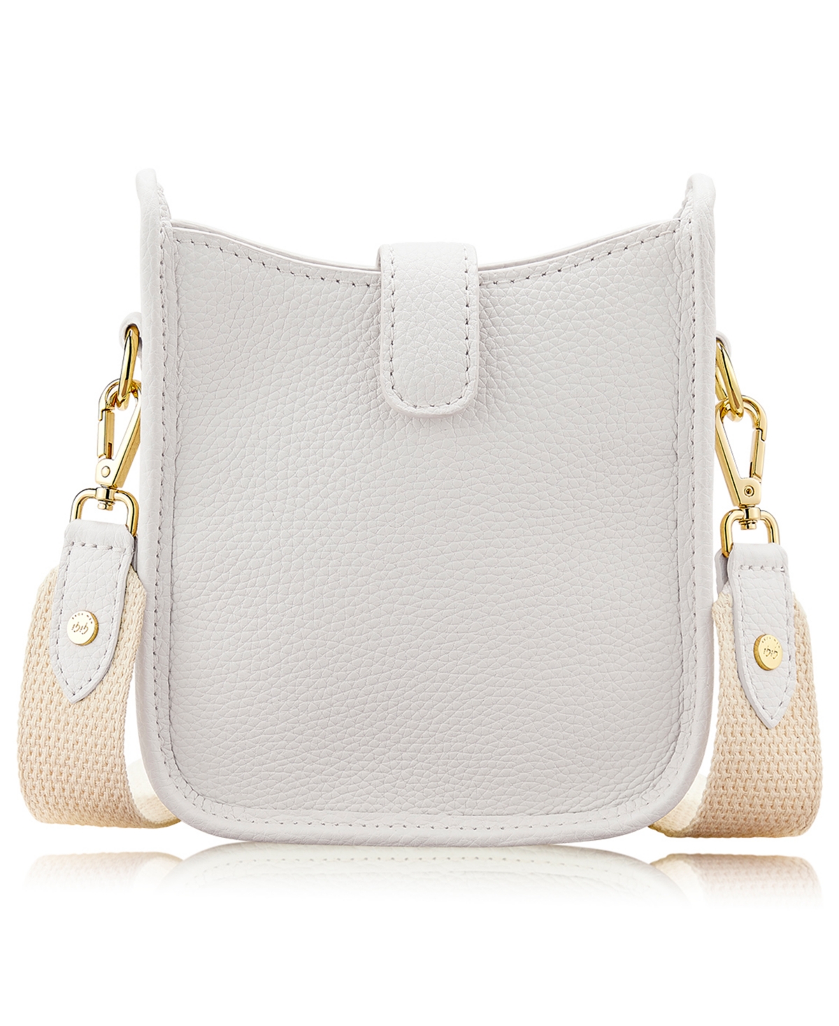 GiGi New York Ellie Pebble Leather Mini Crossbody Handbag – White GiGi New York Ellie Pebble Leather Mini Crossbody Handbag – White