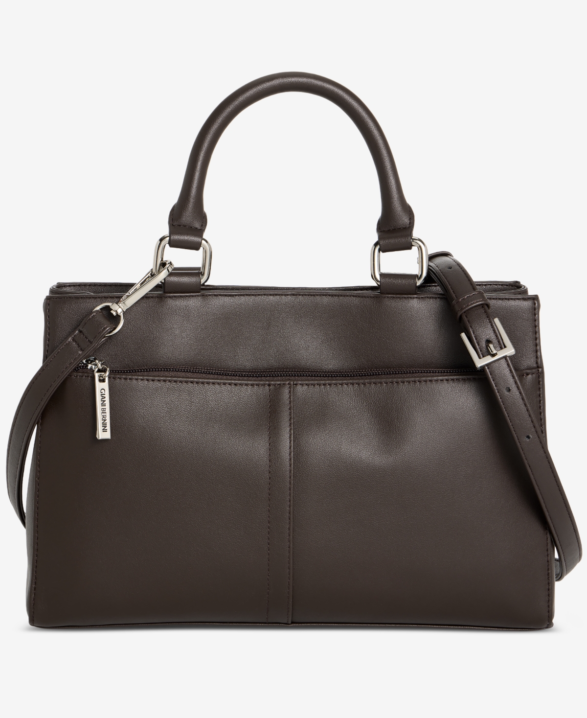 Giani Bernini Nappa Leather Front Zip Crossbody, Exclusively at Macy’s – Chocolate