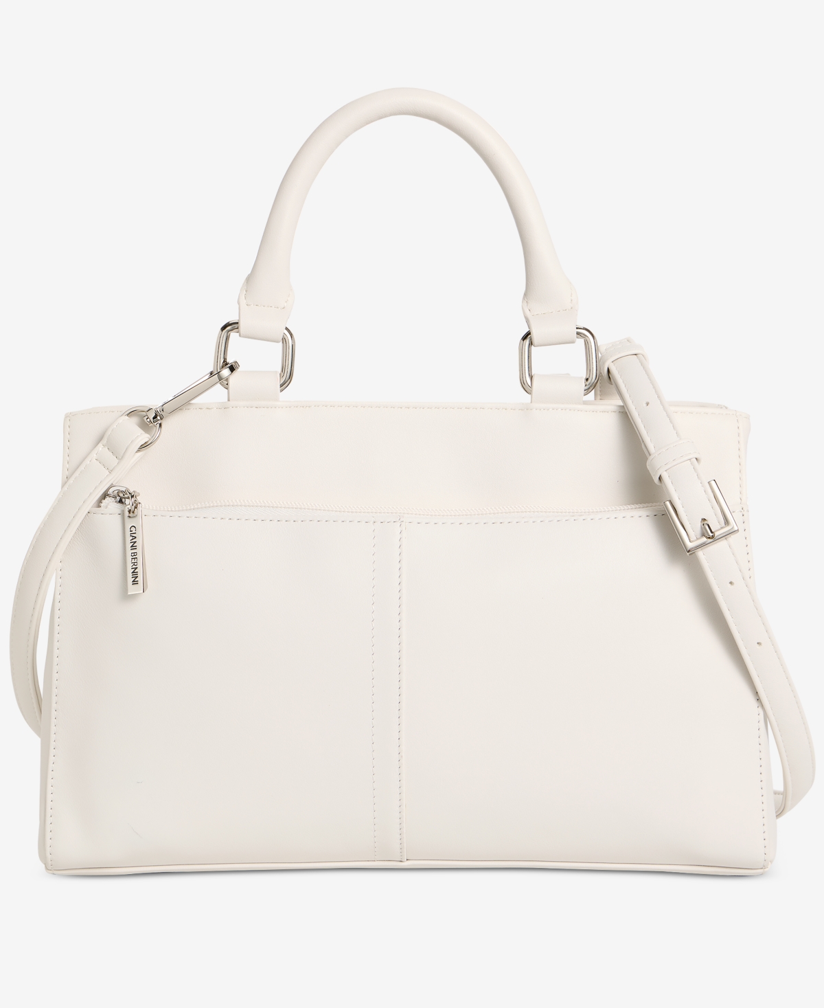 Giani Bernini Nappa Leather Front Zip Crossbody, Exclusively at Macy’s – White